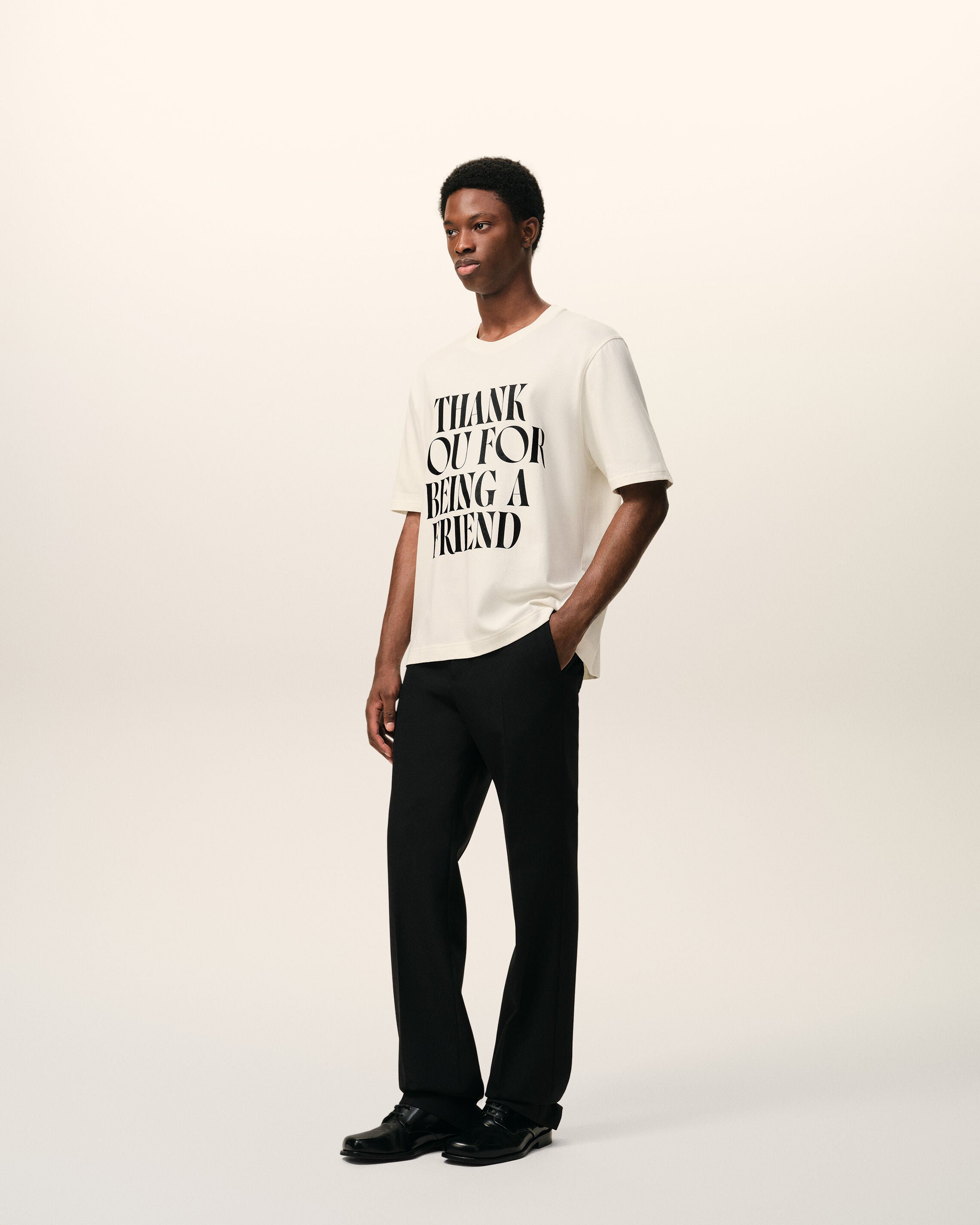 AmiParis White Cotton Signature Print Tshirt