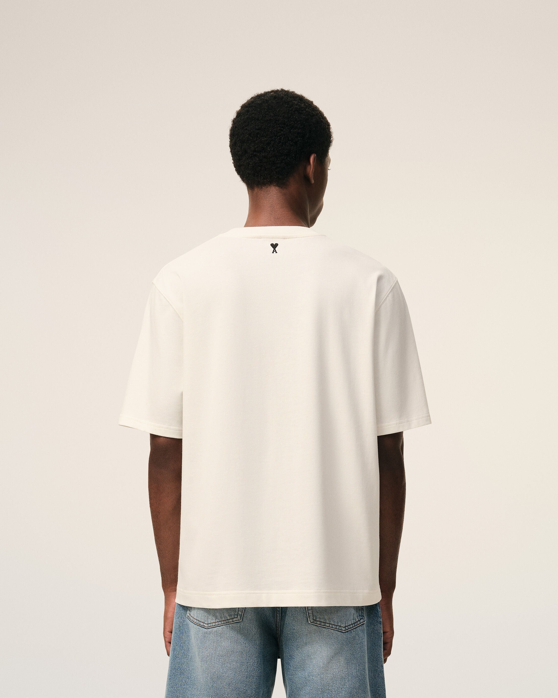 White Cotton Ami Paris Heritage Print Tshirt