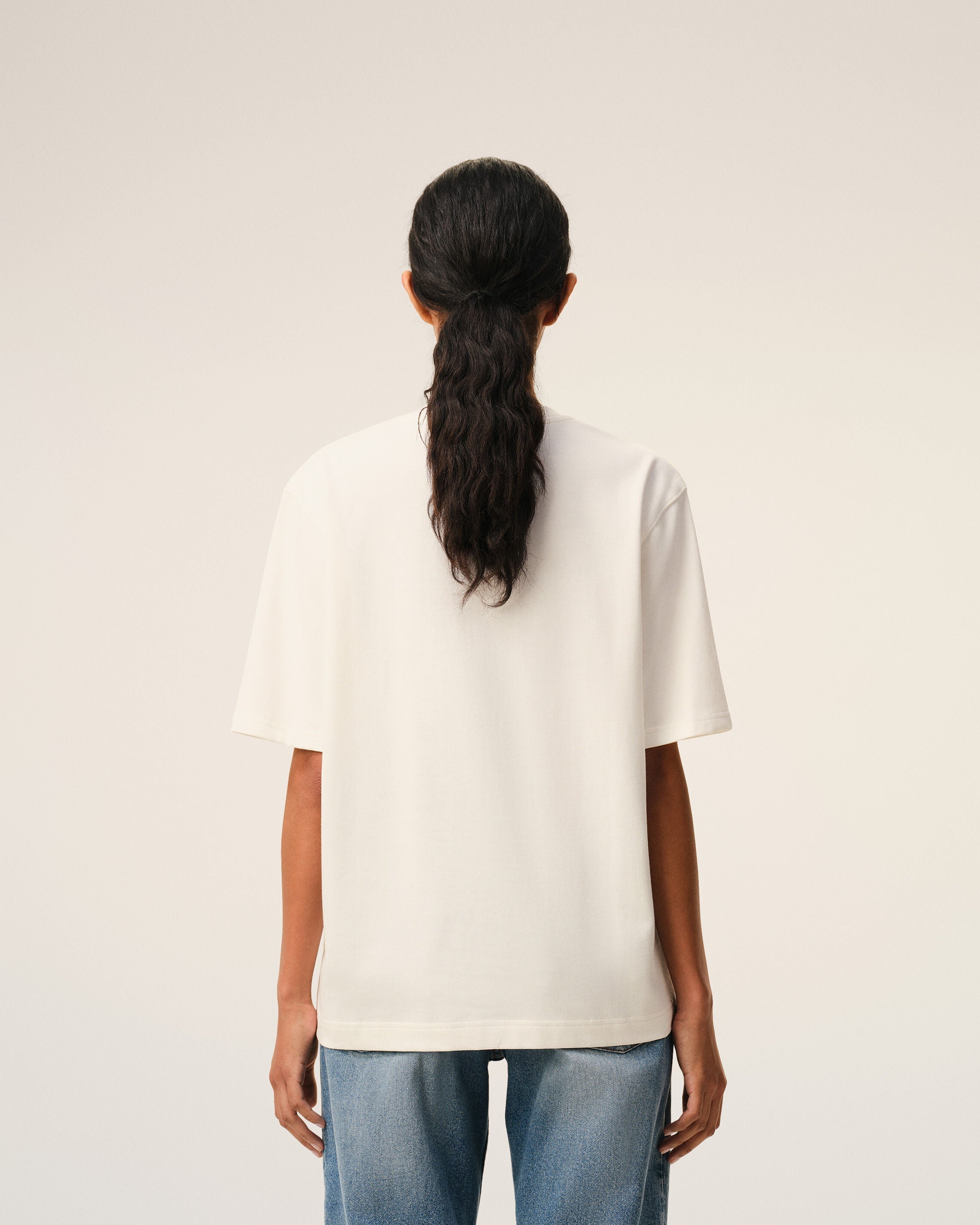 White Cotton Ami Paris Heritage Print Tshirt