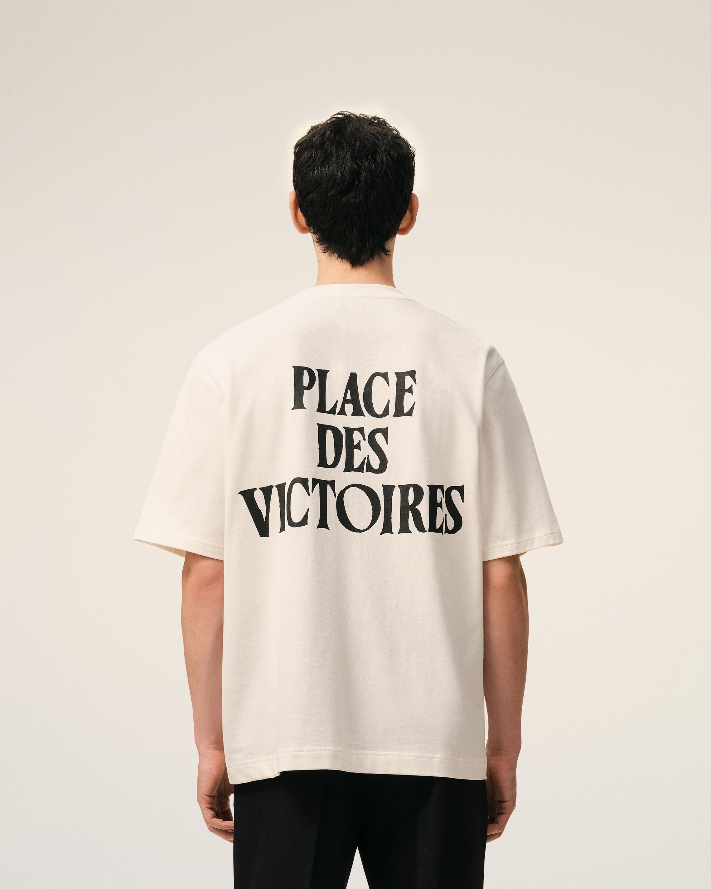AmiParis White Cotton Place Des Victoires Print Tshirt