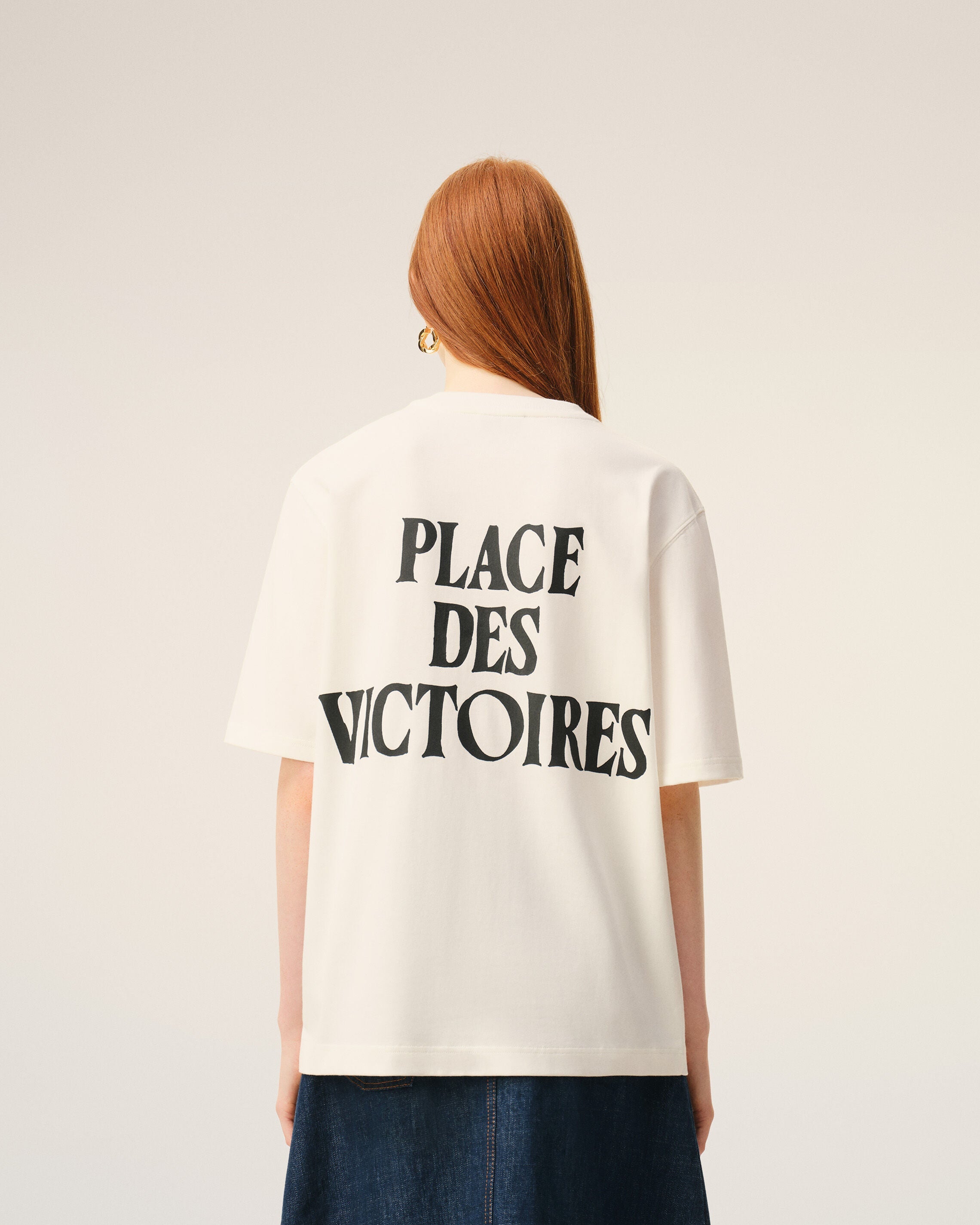 AmiParis White Cotton Place Des Victoires Print Tshirt