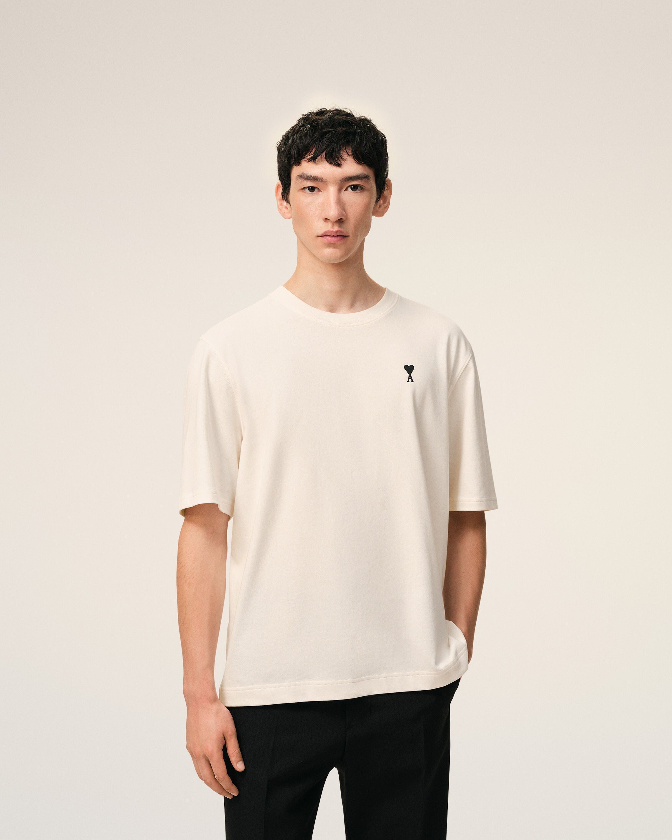 AmiParis White Cotton Place Des Victoires Print Tshirt