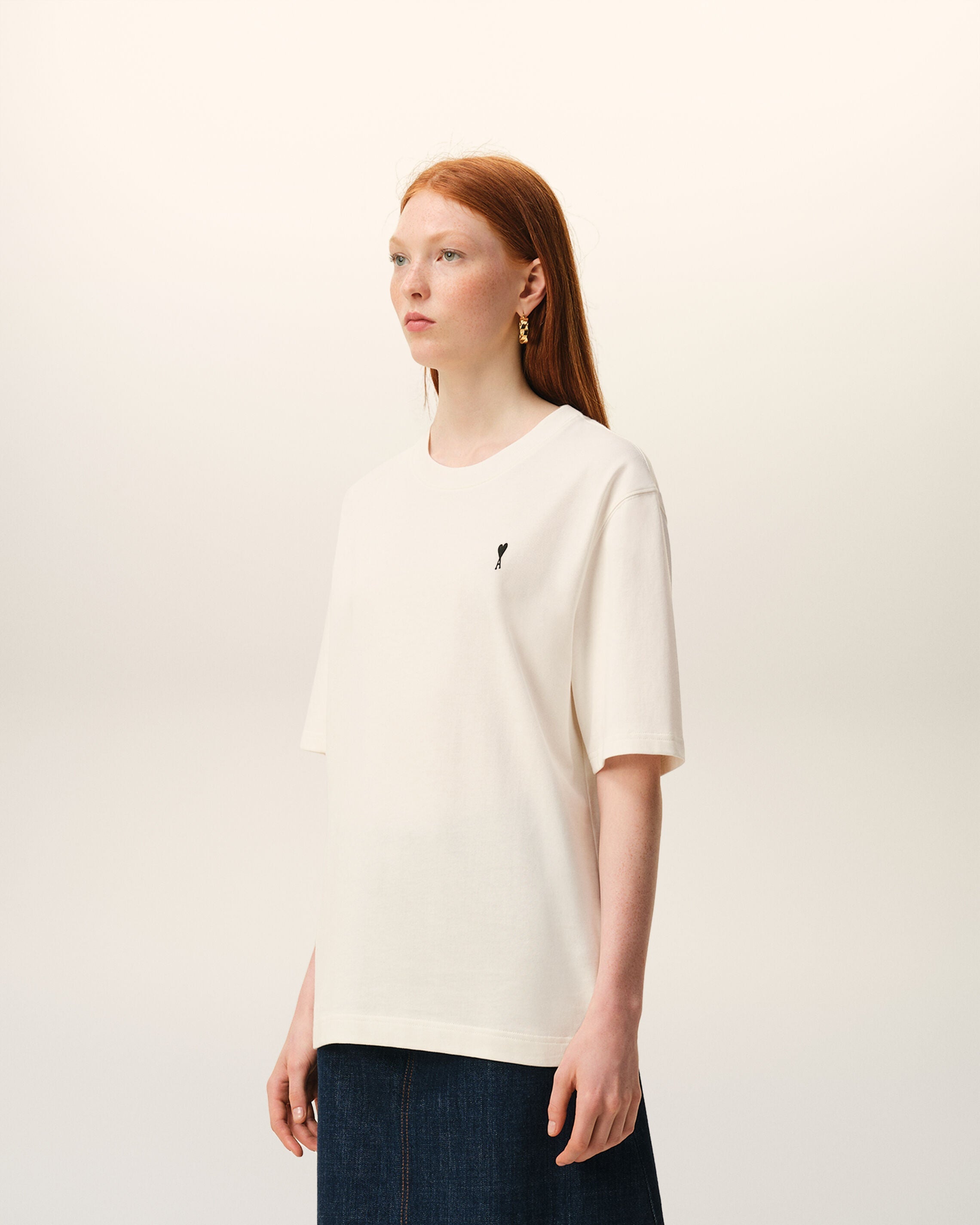 AmiParis White Cotton Place Des Victoires Print Tshirt