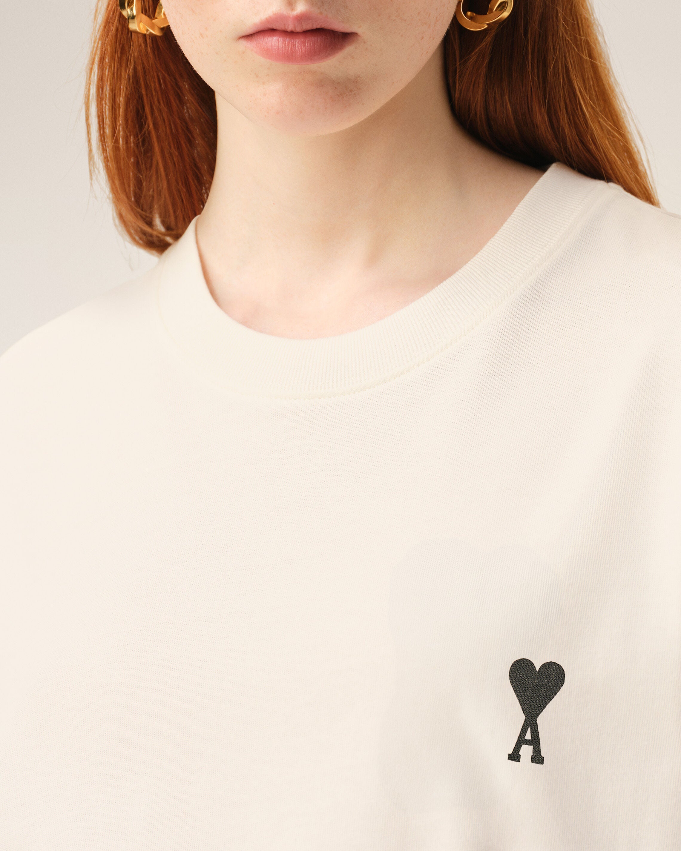AmiParis White Cotton Place Des Victoires Print Tshirt