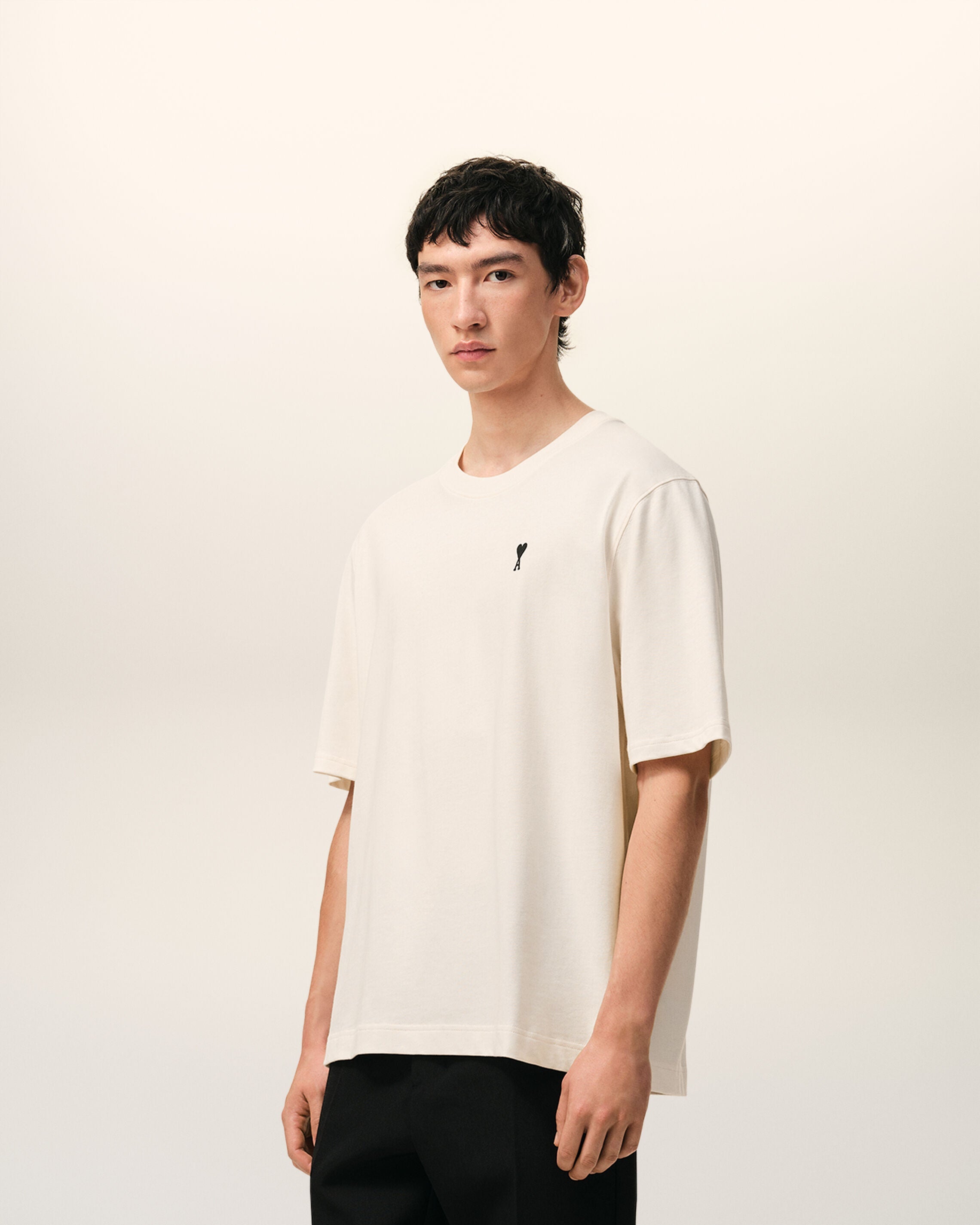 AmiParis White Cotton Place Des Victoires Print Tshirt