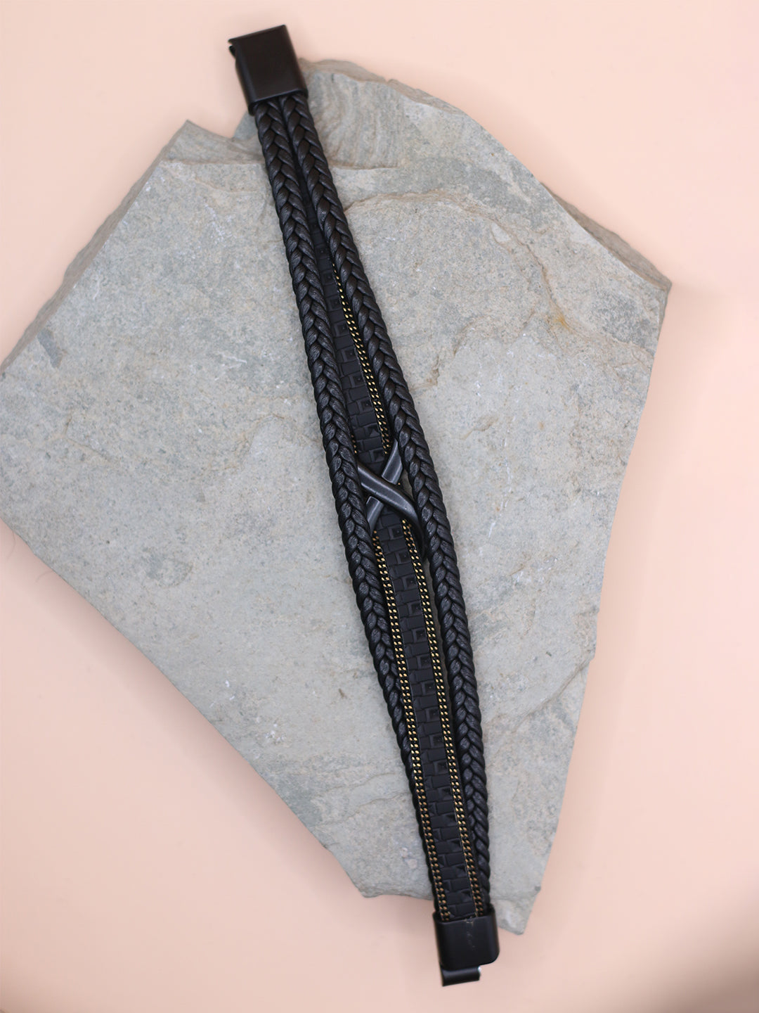 BLACK-GOLD INFINITY BRACELET FOR MEN