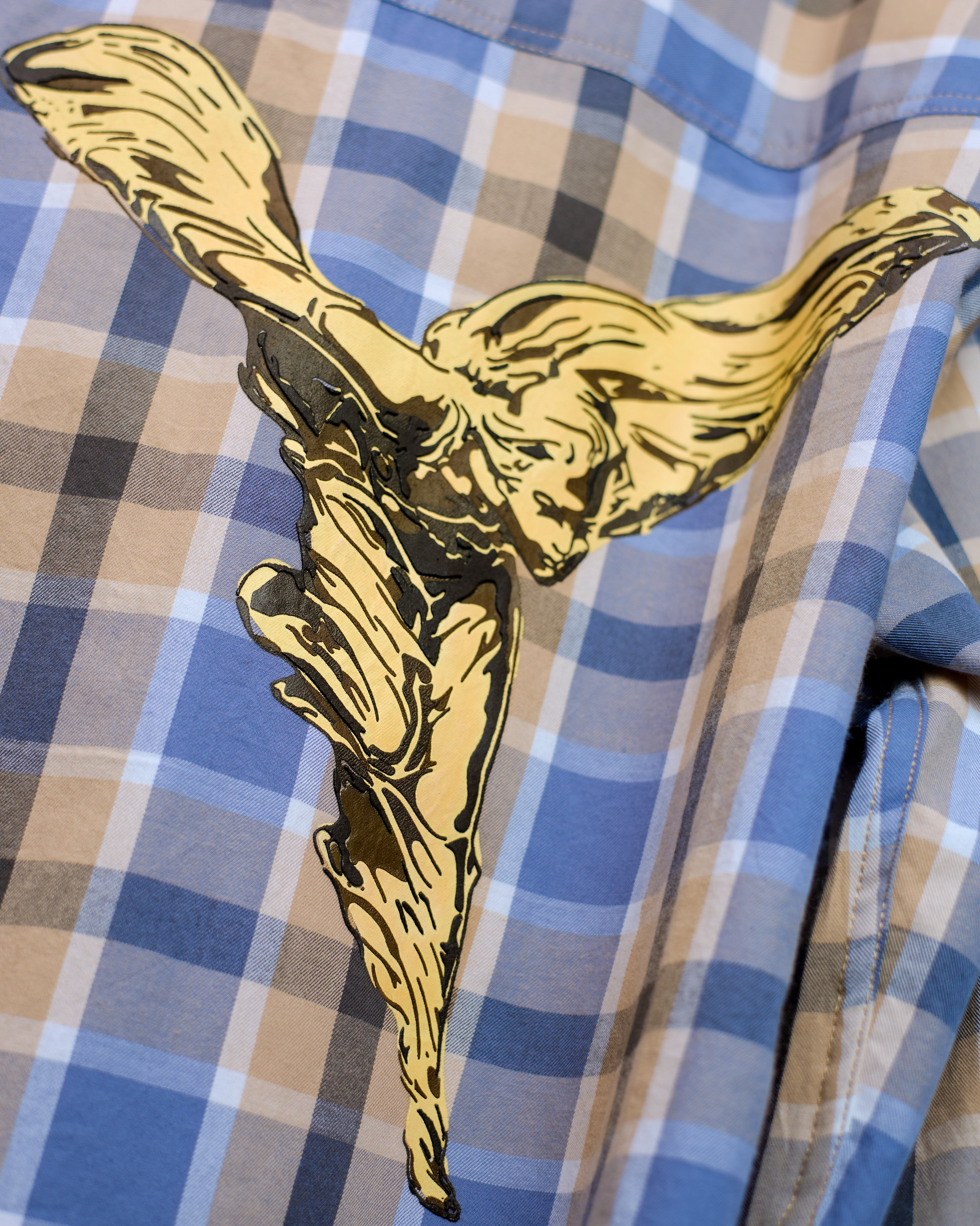 SPIRIT OF ECSTASY HIGH-LOW CHECKED SHIRT