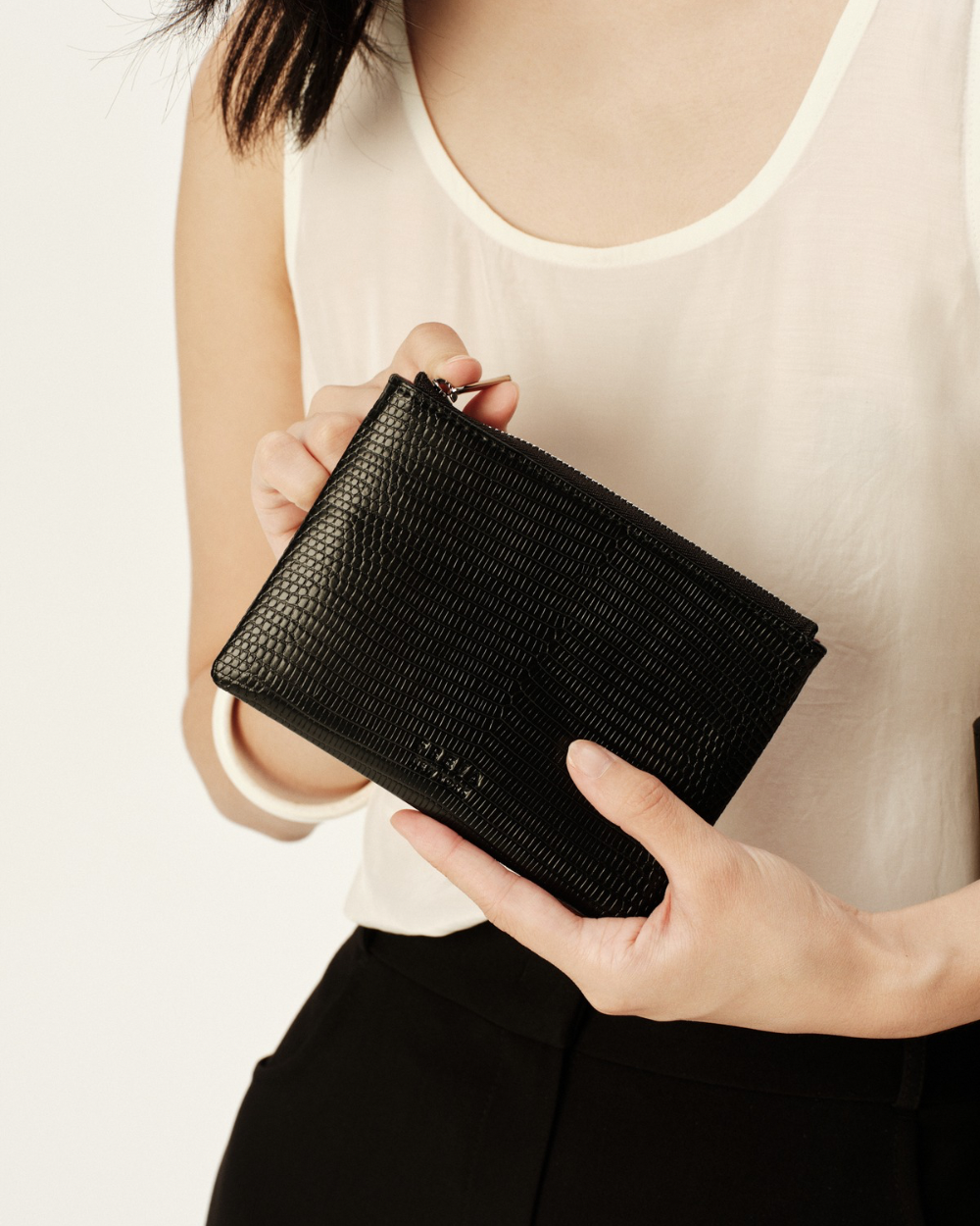 Freja Zip Pouch 8 Black Lizard