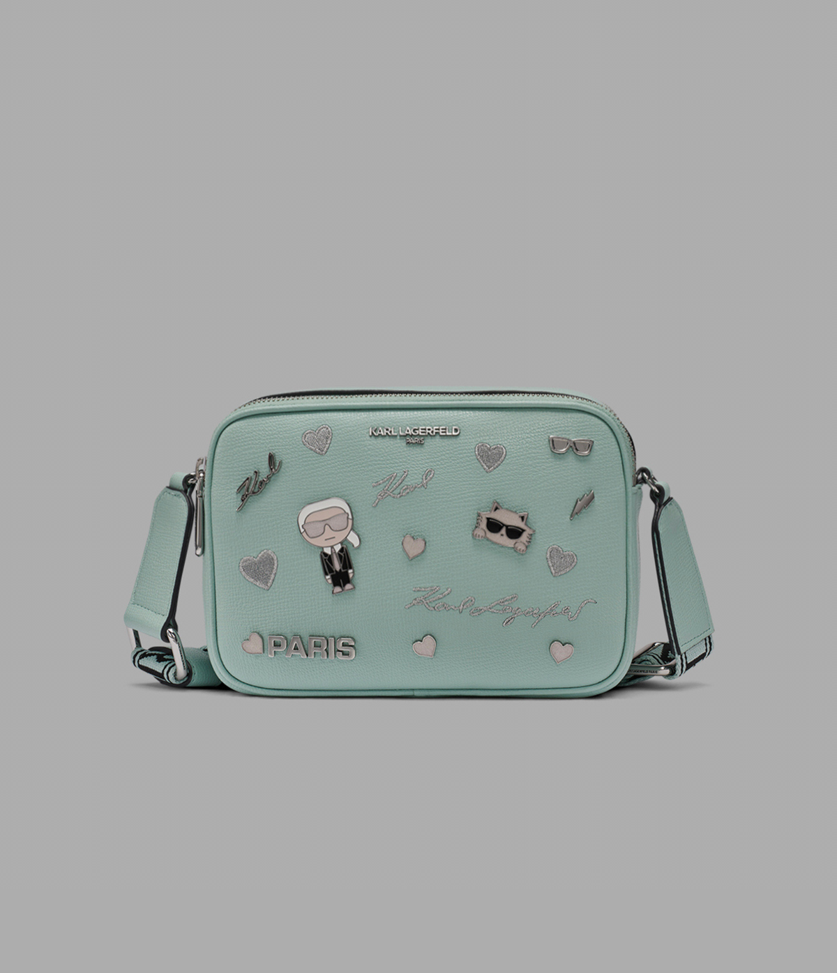 KarlLagerfeld Maybelle crossbody with pins fresh mint