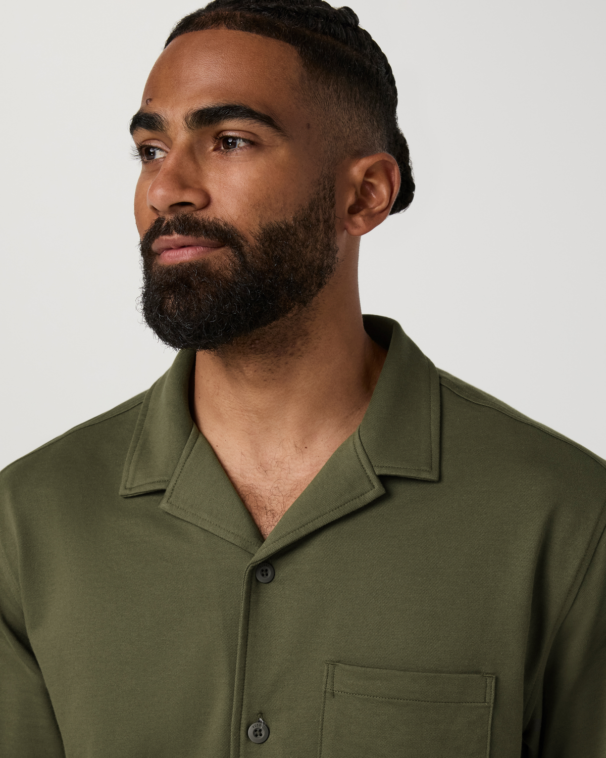 Vuori Short Sleeve Knit Oxford Camp Collar Button Down
