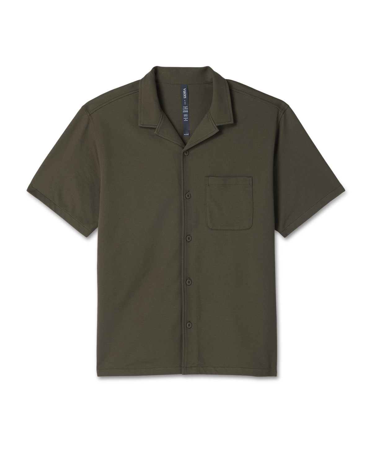 Vuori Short Sleeve Knit Oxford Camp Collar Button Down