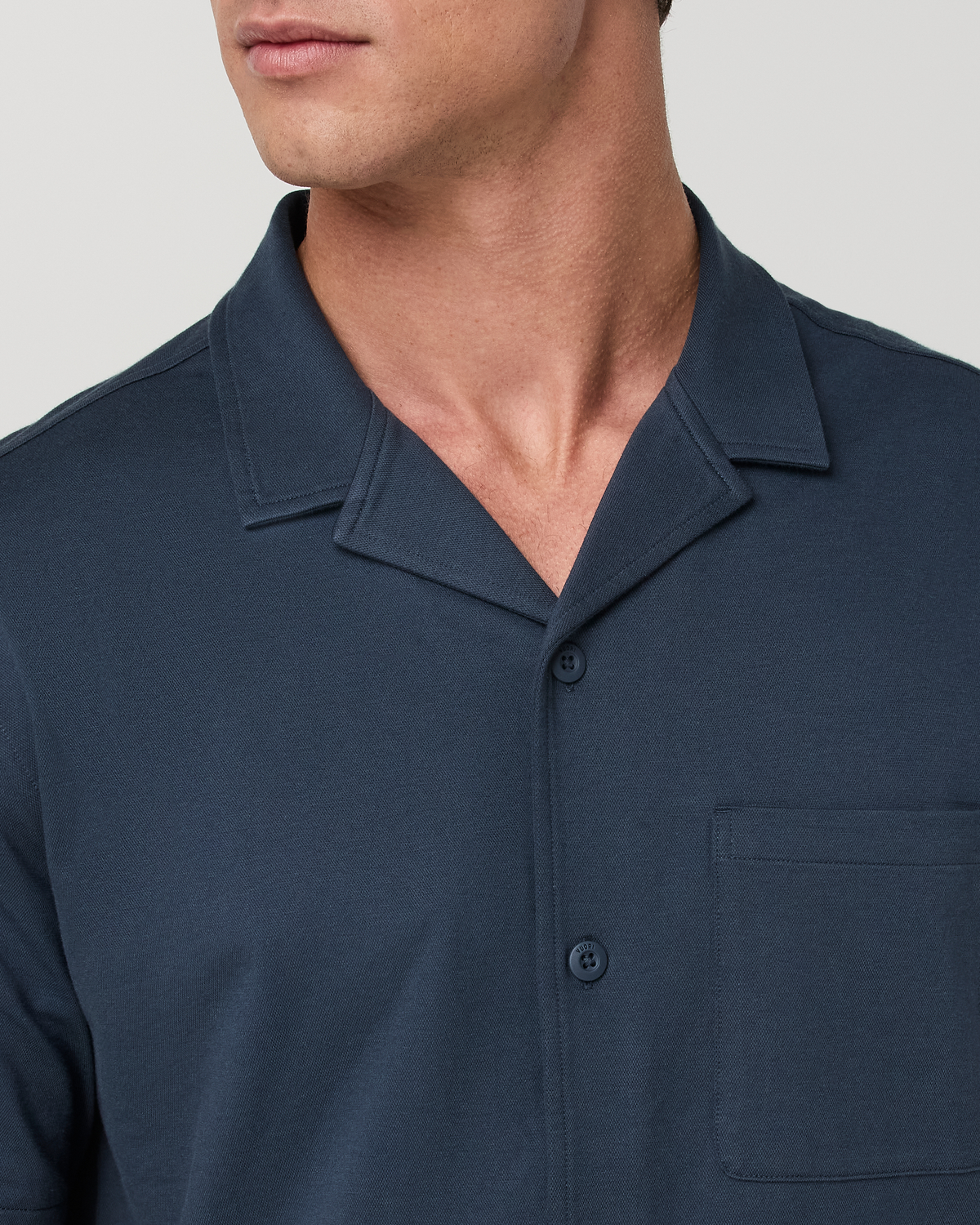 Vuori Short Sleeve Knit Oxford Camp Collar Button Down