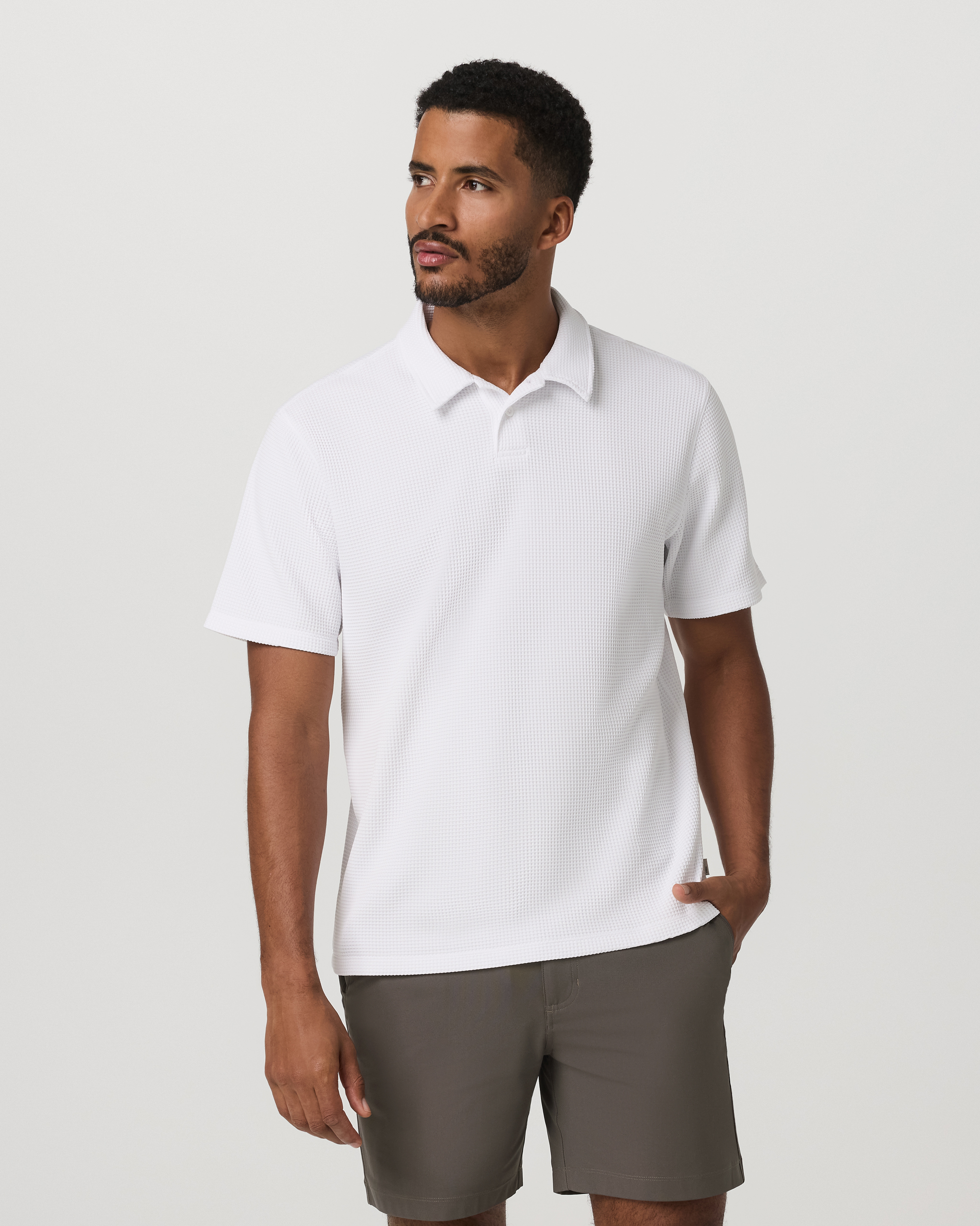 Vuori Short Sleeve Lightweight Tech Waffle Polo Relaxed Fit