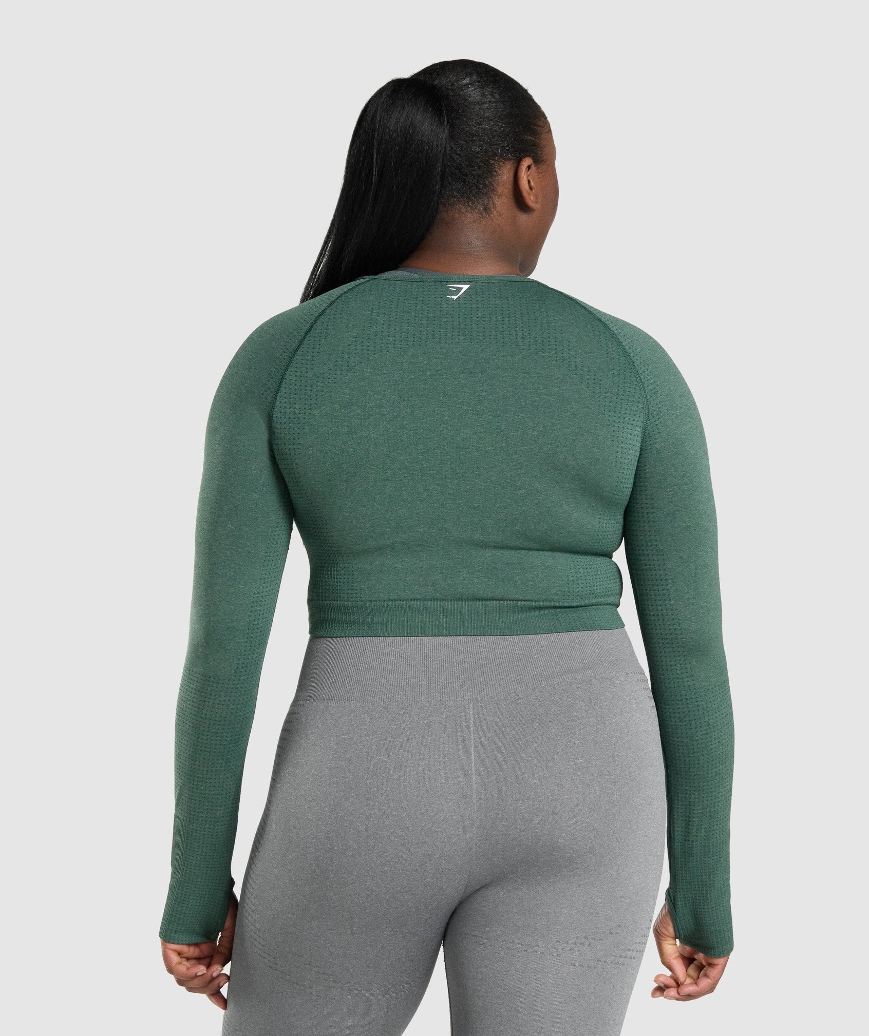 Women's Gymshark Vital Crop Top Dark Green Marl
