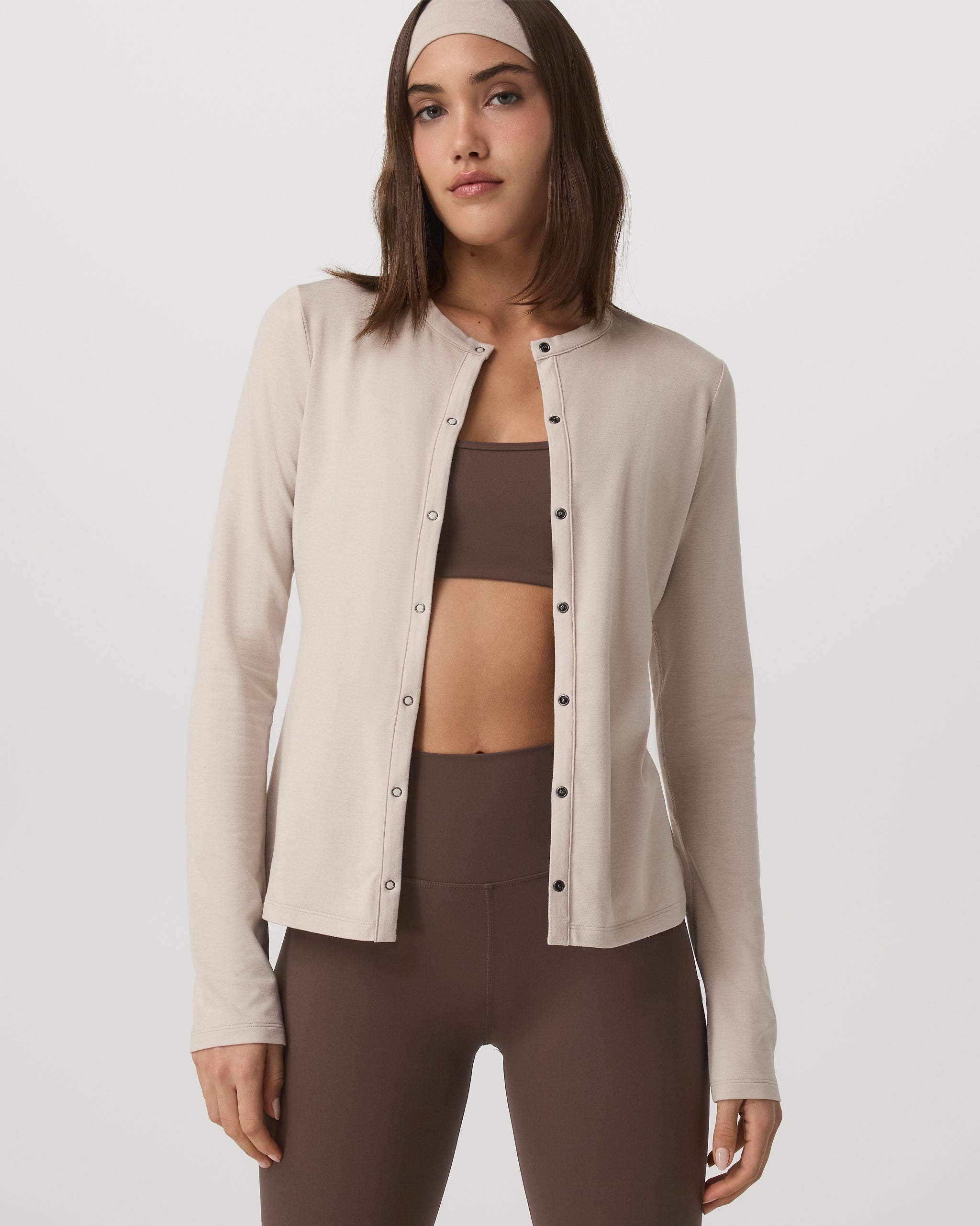 Vuori Long Sleeve Halo Snap Cardigan