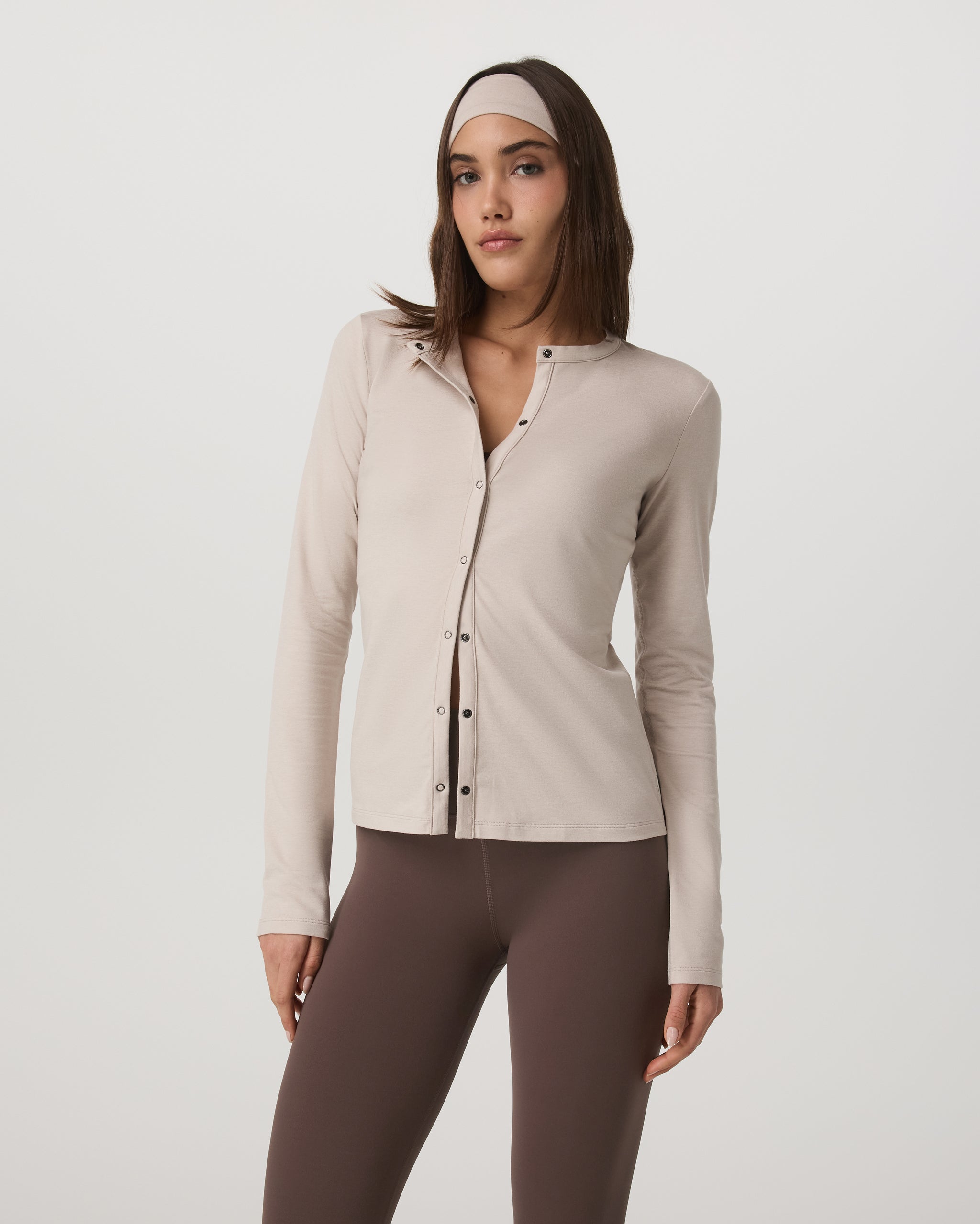 Vuori Long Sleeve Halo Snap Cardigan