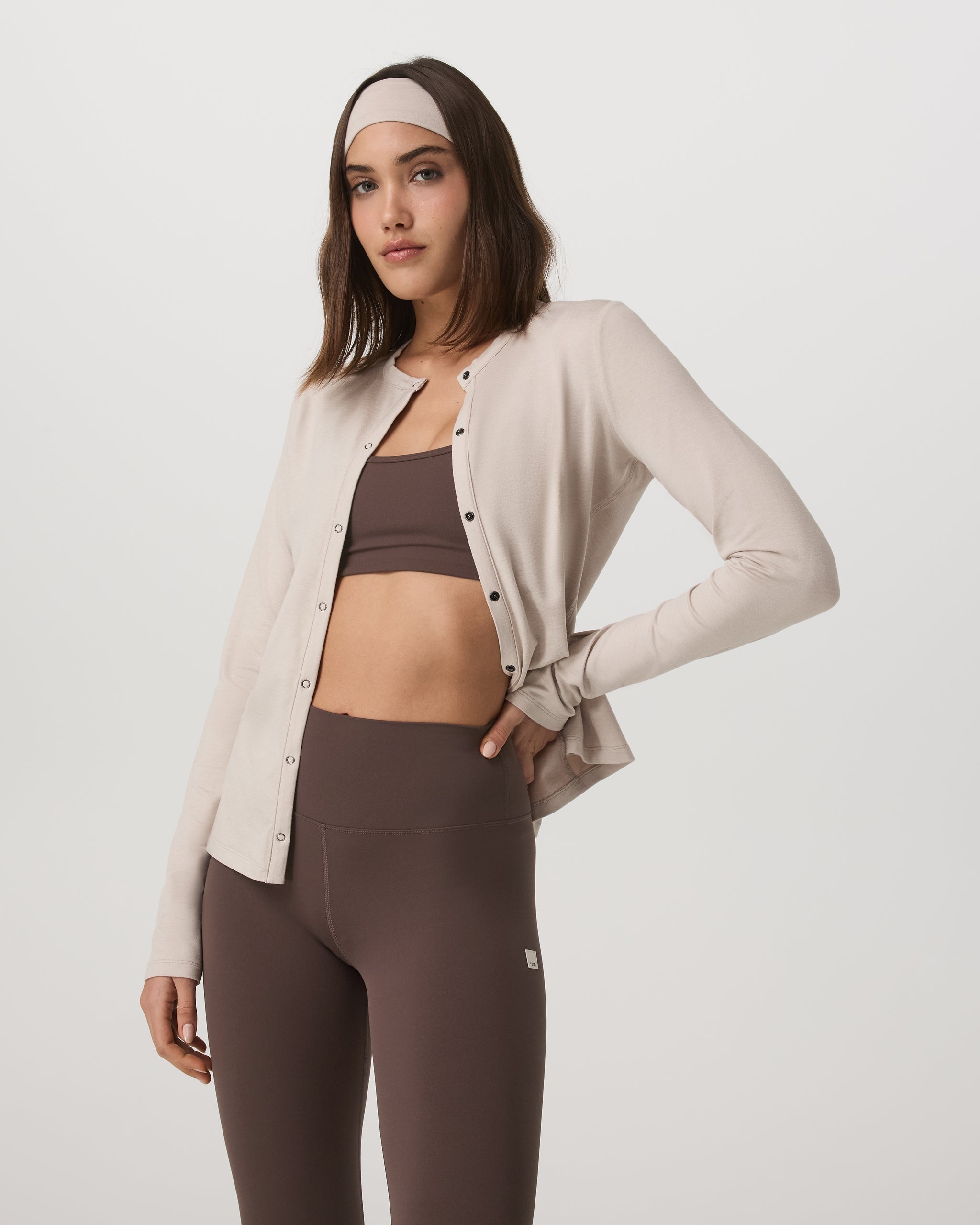 Vuori Long Sleeve Halo Snap Cardigan