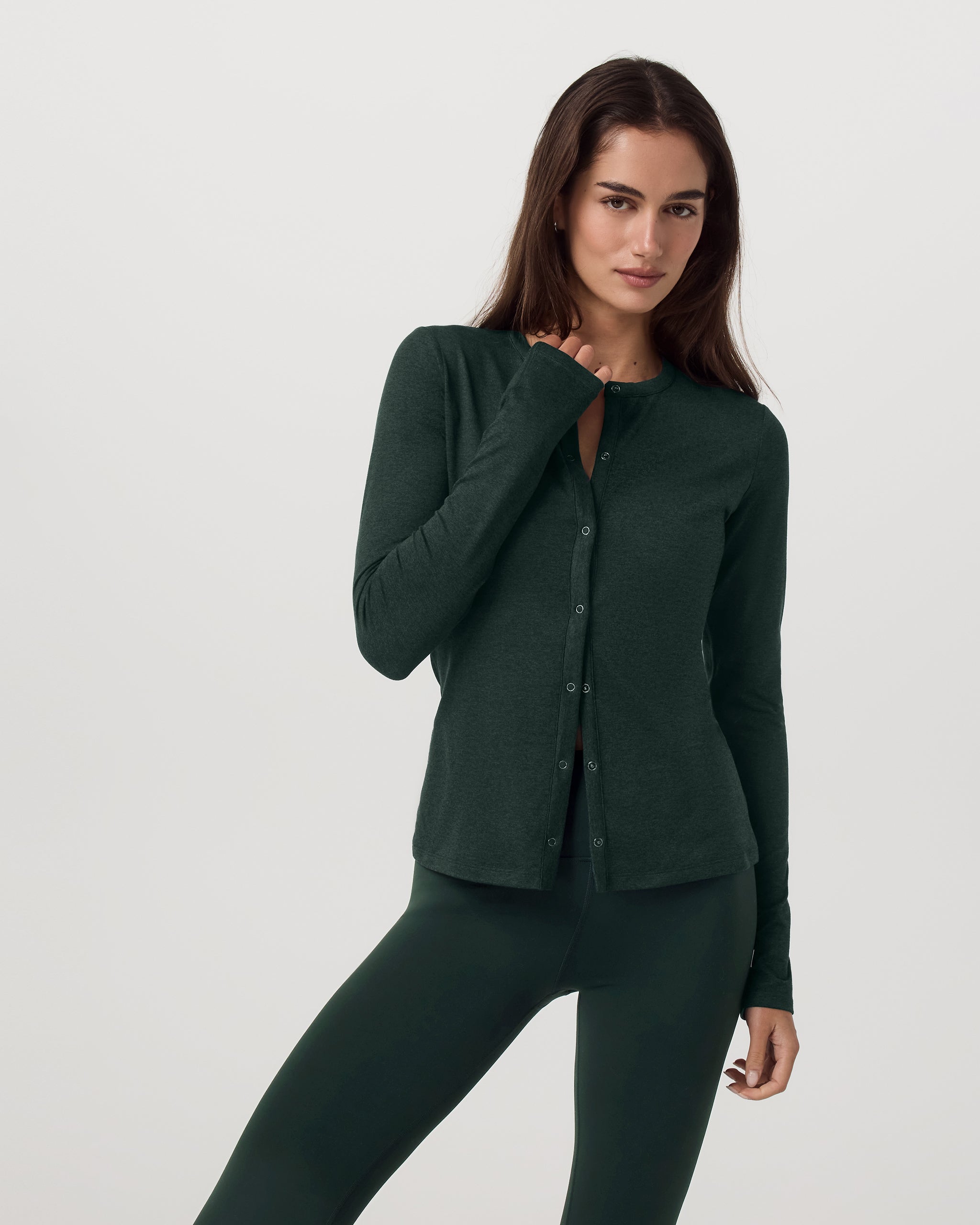 Vuori Long Sleeve Halo Snap Cardigan