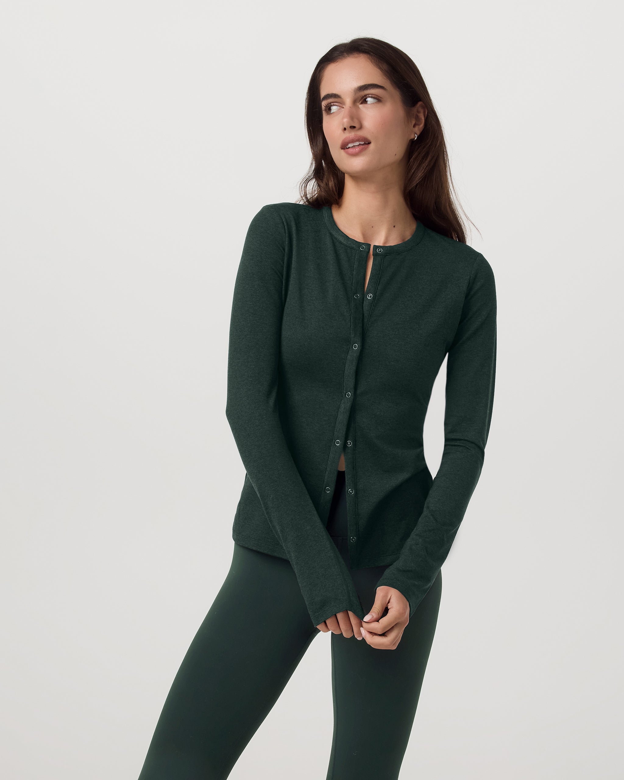Vuori Long Sleeve Halo Snap Cardigan