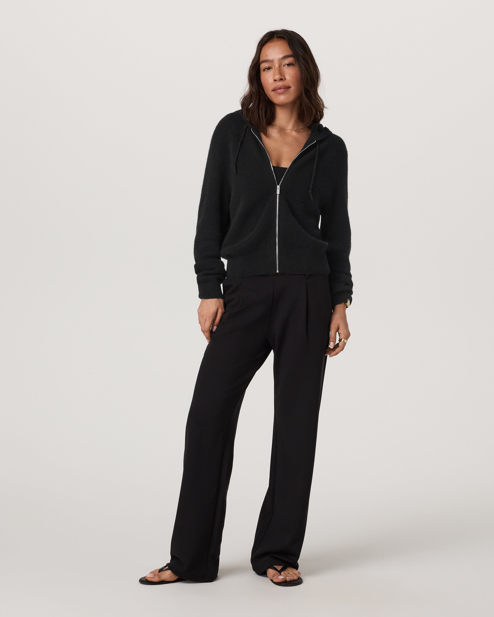 Vuori Milie Full Zip Cashmere Rib Hoodie