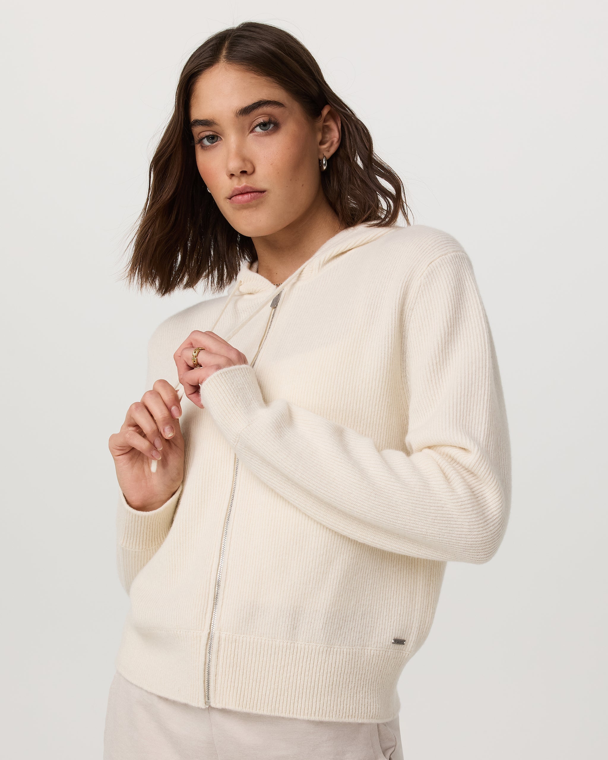Vuori Milie Full Zip Cashmere Rib Hoodie