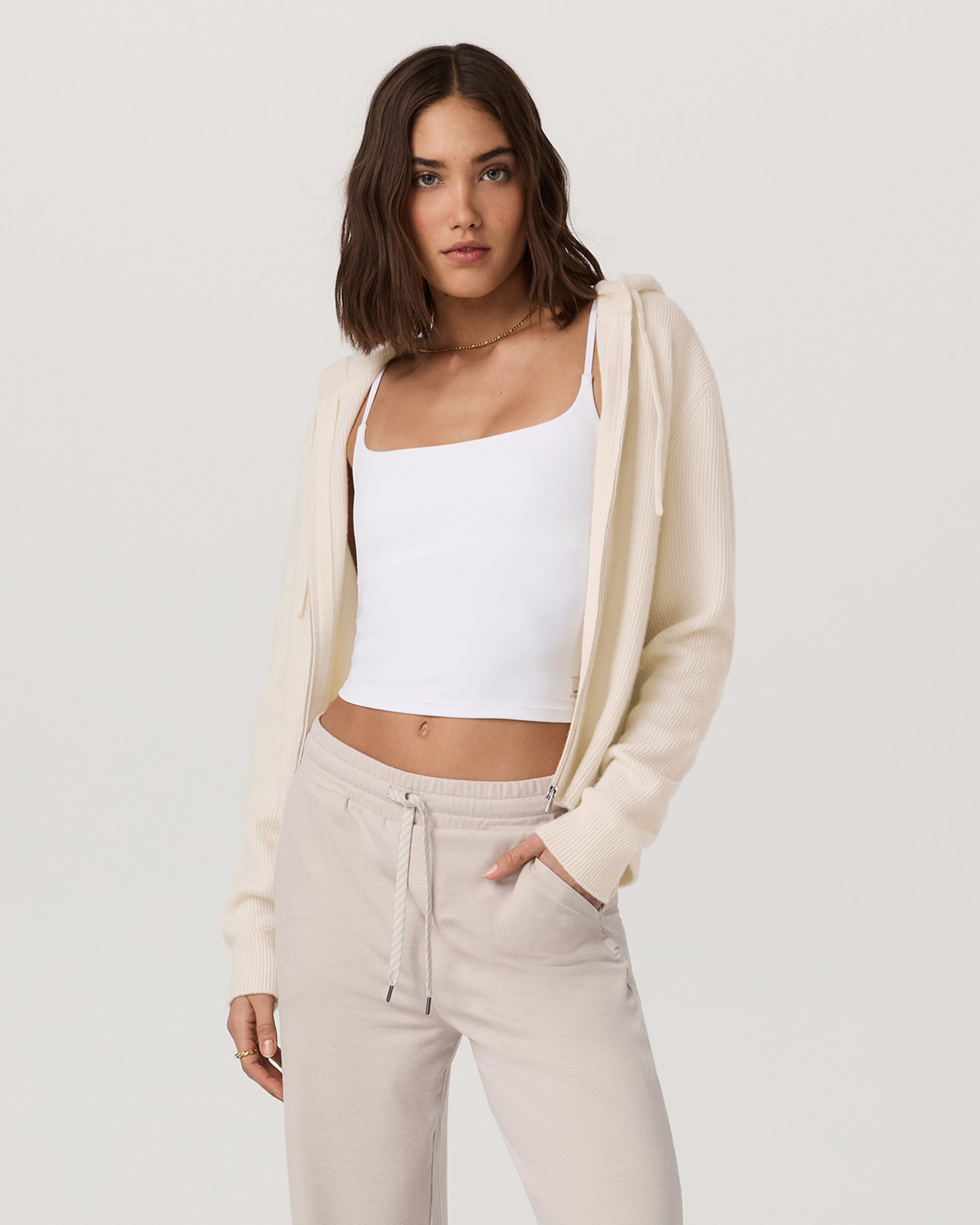Vuori Milie Full Zip Cashmere Rib Hoodie