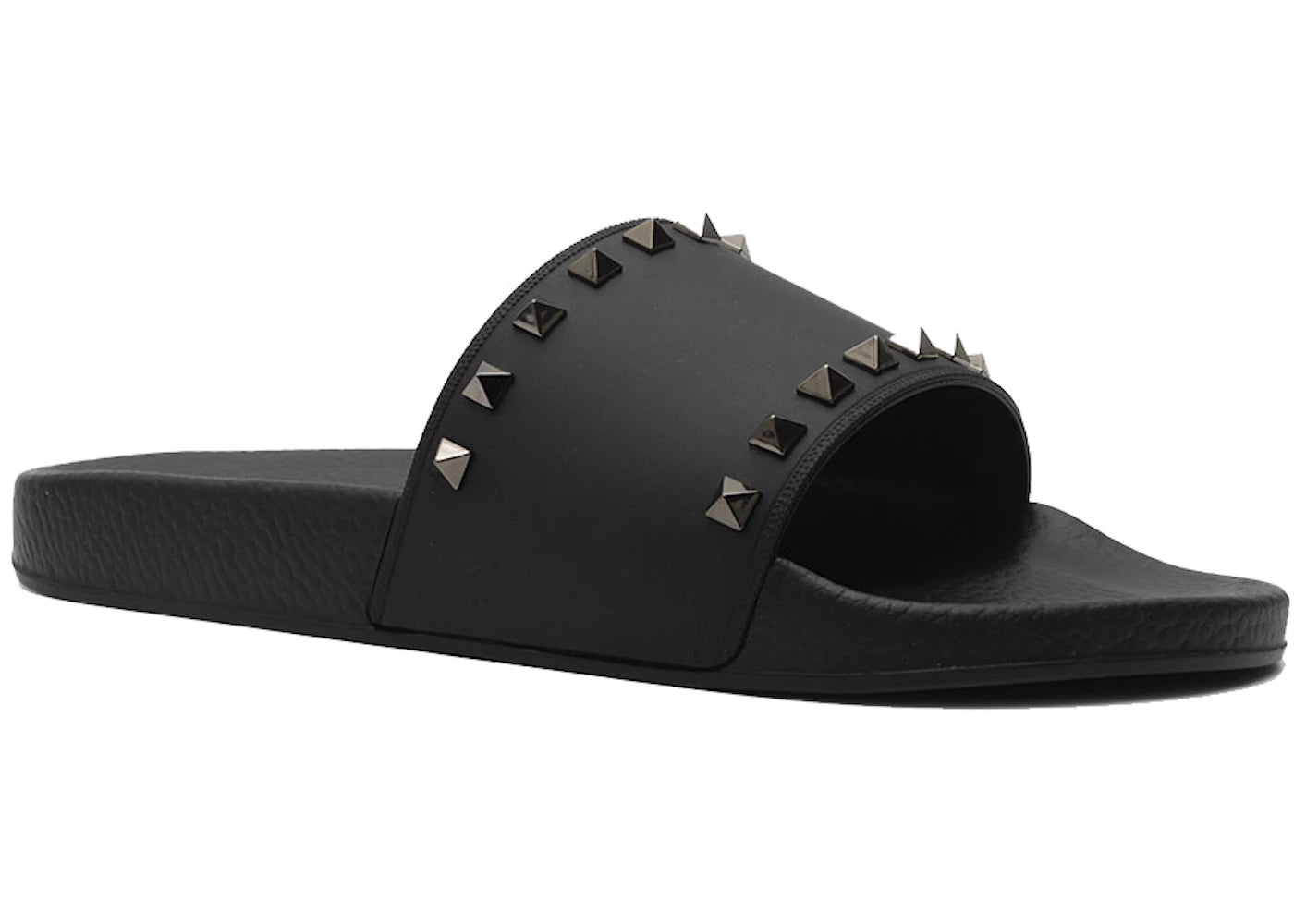 Valentino Rockstud Slides Black Rubber