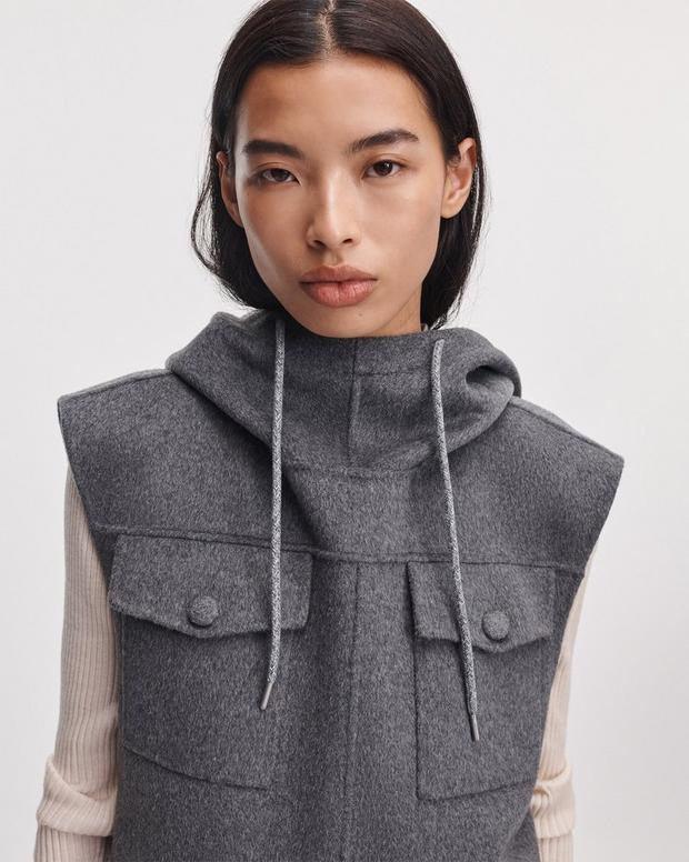 Rag & Bone Valerie Double-Face Hooded Vest