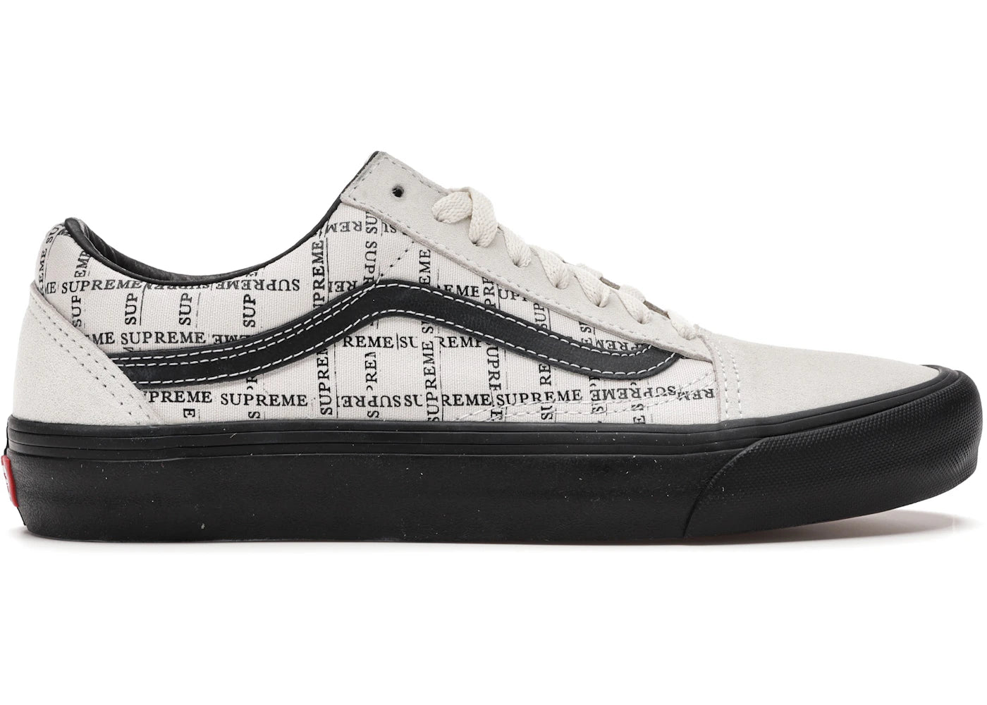 vans old skool supreme grid white