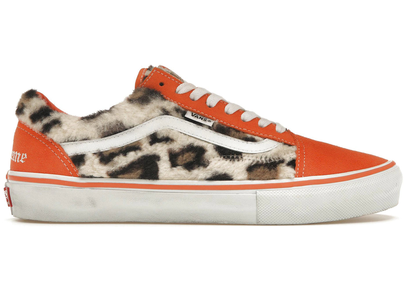 vans old skool supreme leopard orange