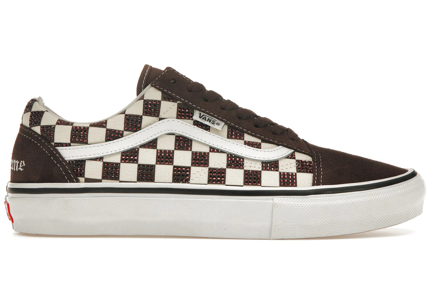 vans old skool supreme swarovski brown