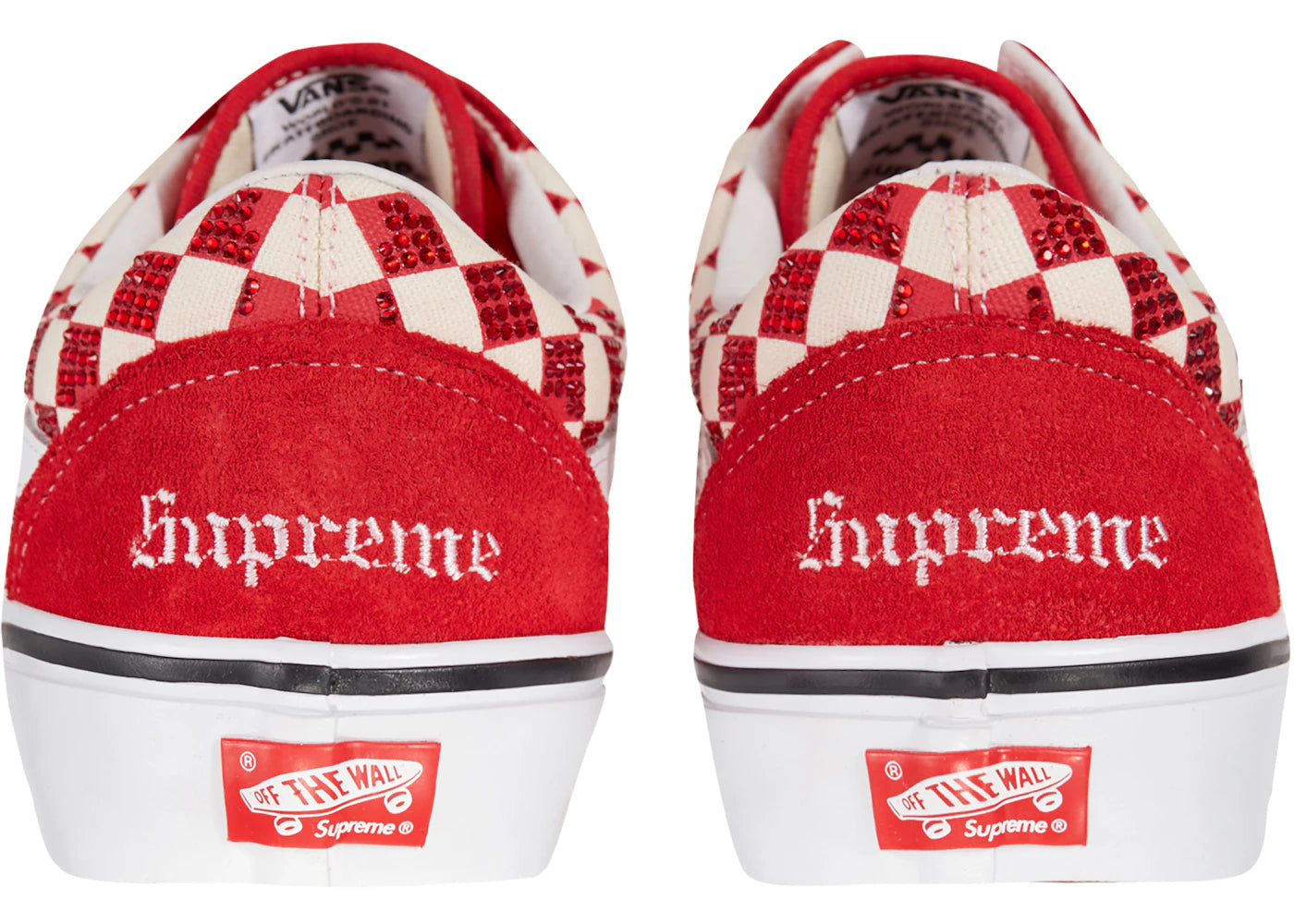 vans old skool supreme swarovski red