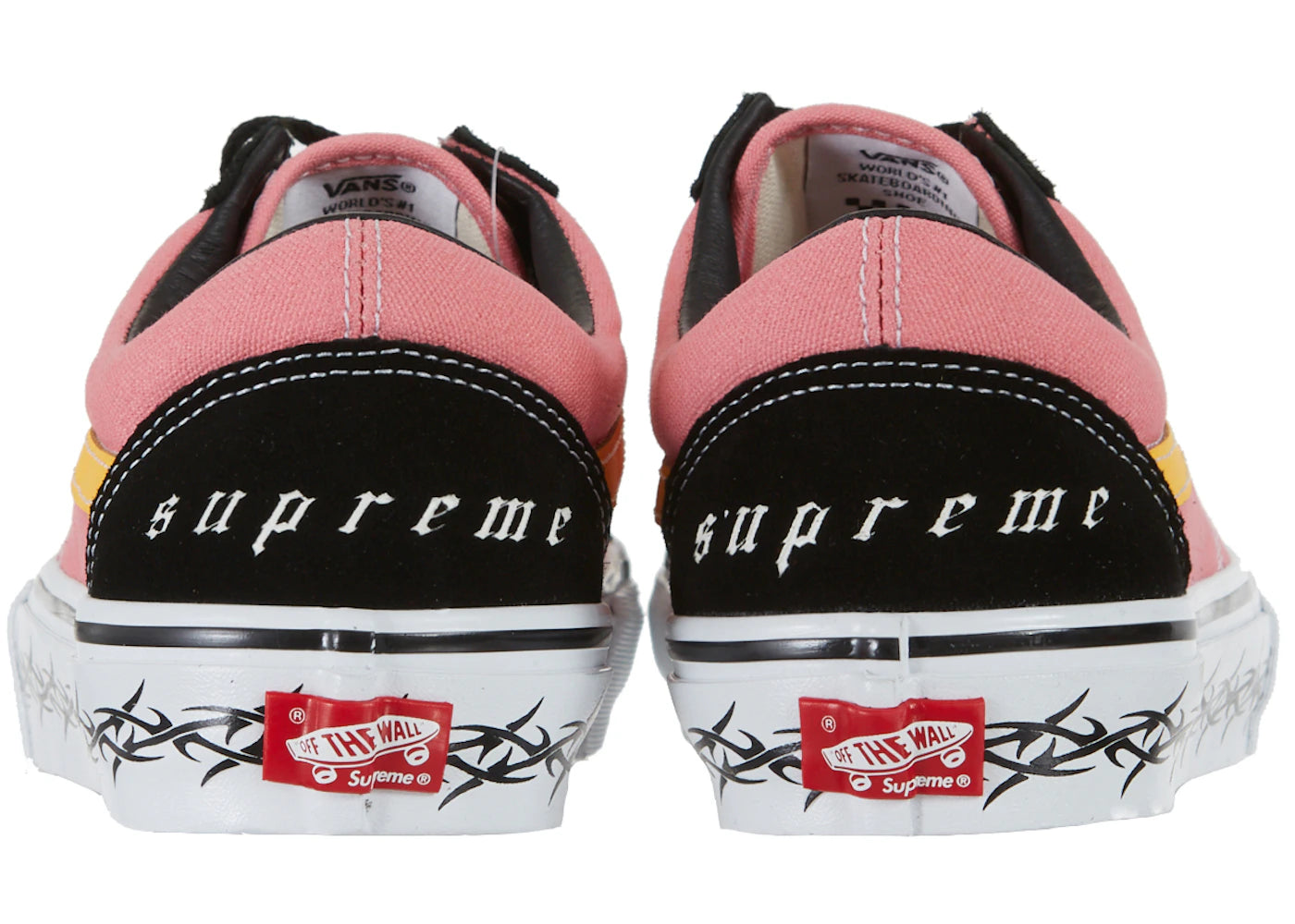 vans skate old skool supreme tribal barbed wire pink