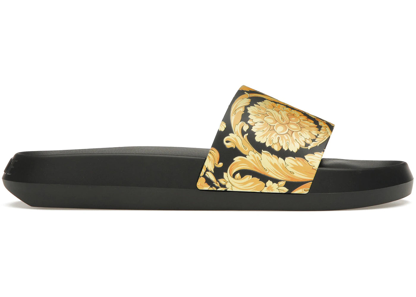 Versace Baroque Pool Slide Black Gold