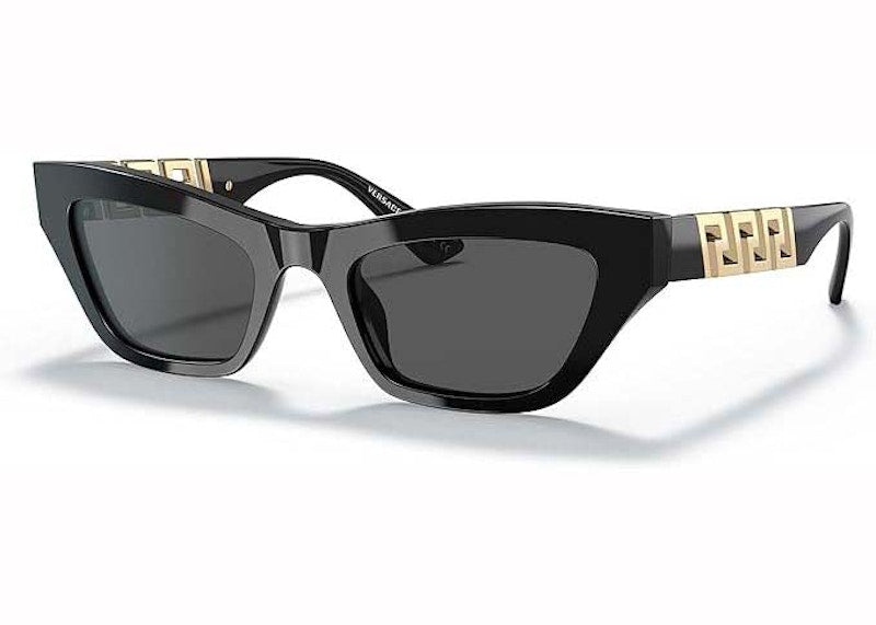 Versace Cat-Eye Sunglasses Black/Grey (Ve4419 Gb1/87)