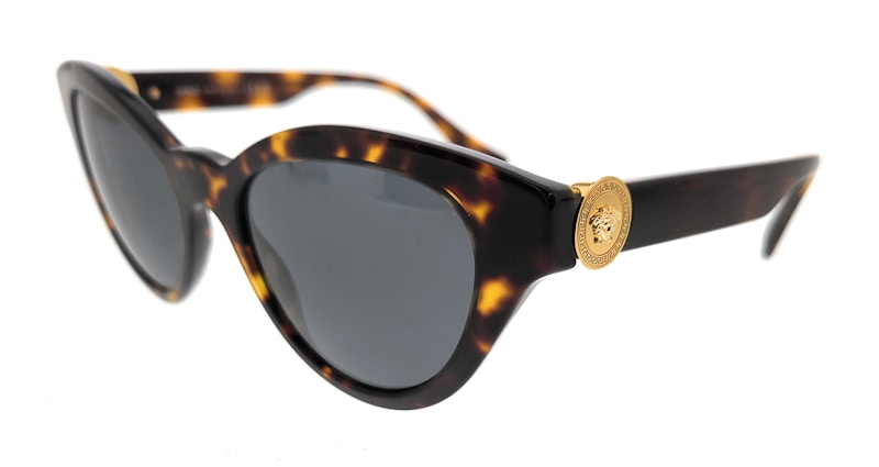 Versace Cat Eye Sunglasses Havana/Dark Grey (0Ve4435 108/87)