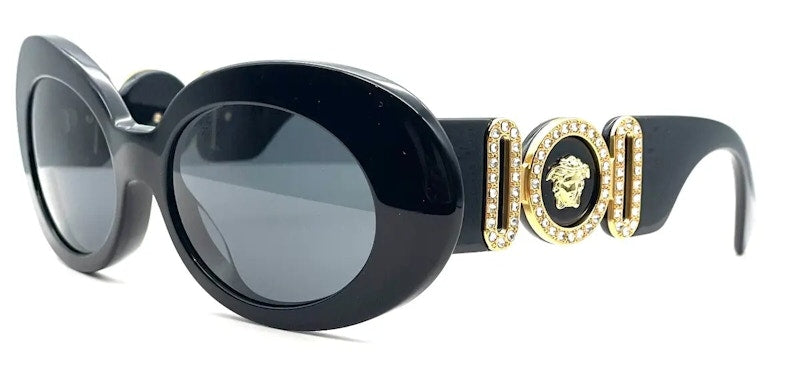 Versace Medusa Biggie Oval Sunglasses Black (Ve4426Bu-Gb1-87)