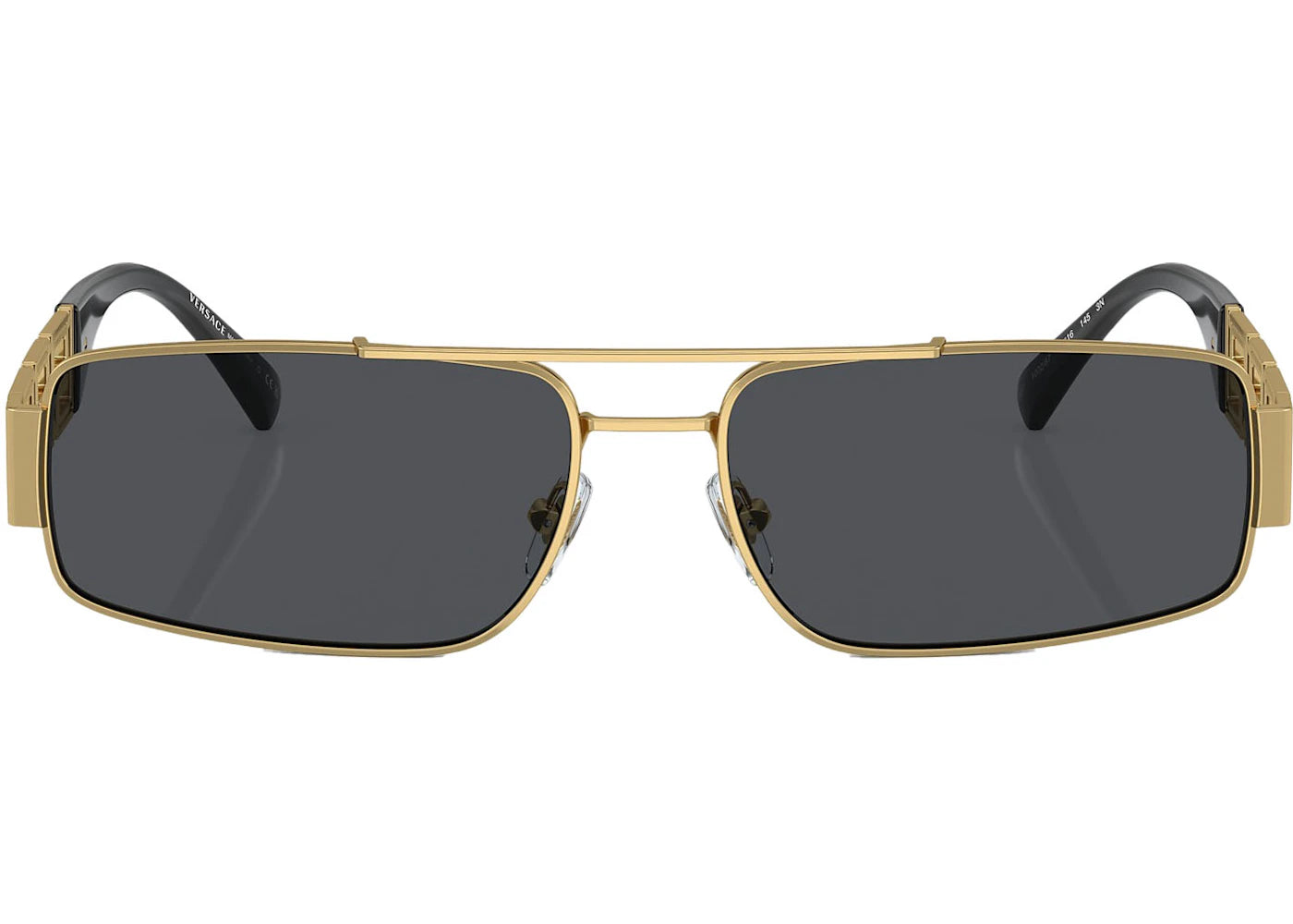 versace rectangle logo runway sunglasses gold (2257)
