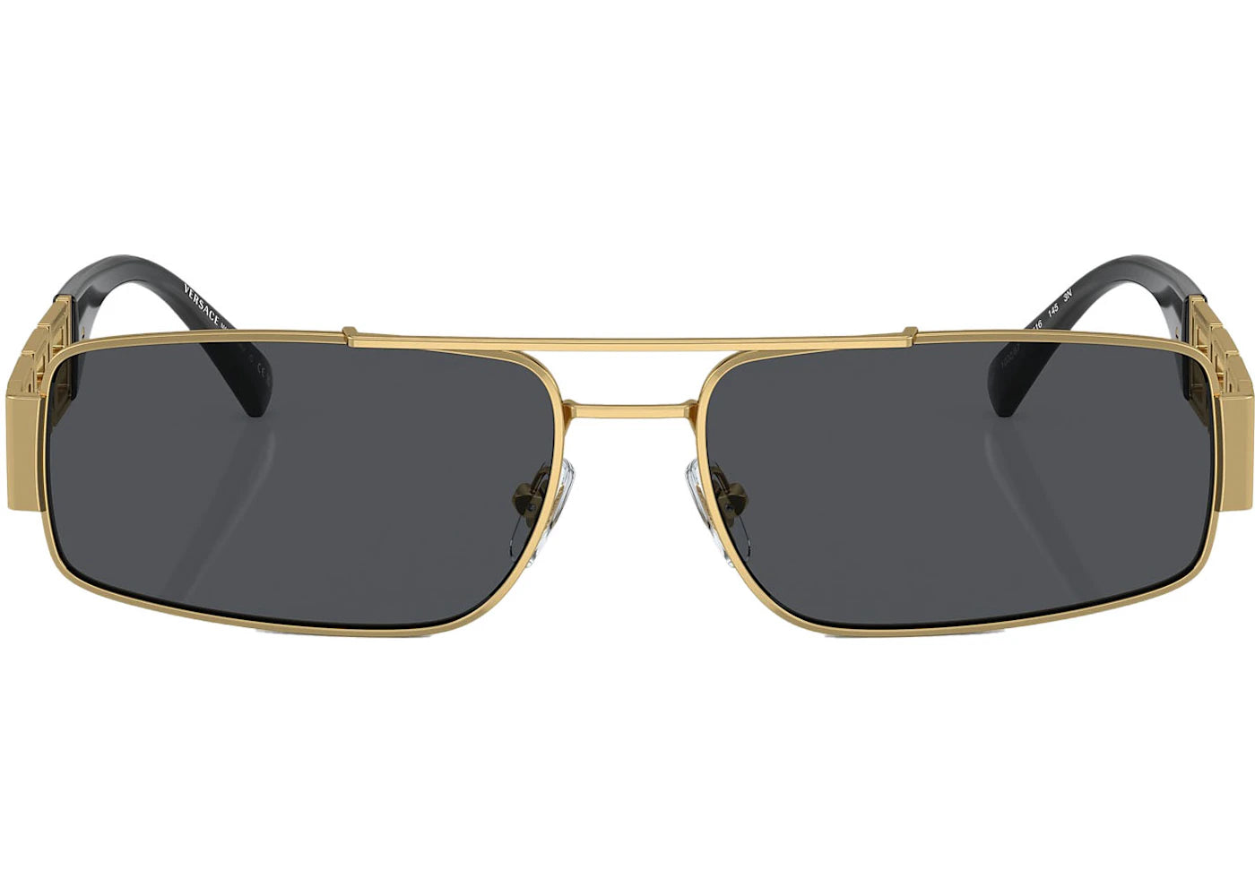 Versace Rectangle Logo Runway Sunglasses Gold 2257