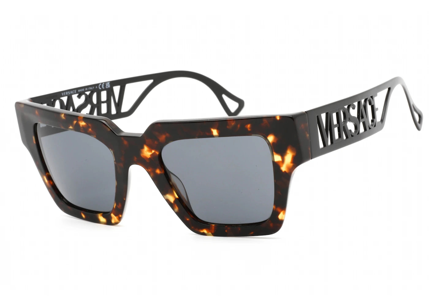 versace square sunglasses havana/dark grey (ve4431-514887)