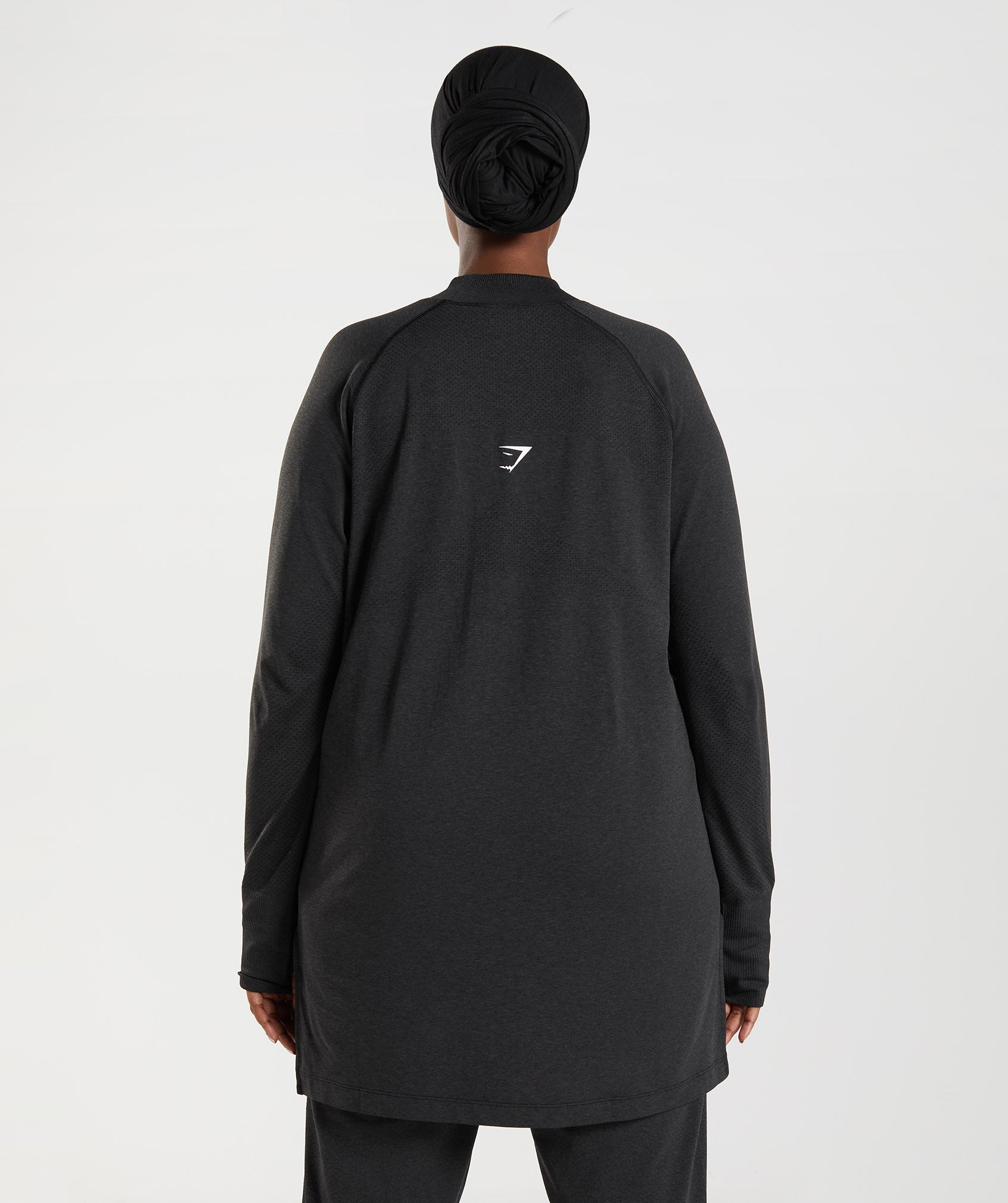 Women's Gymshark Vital Long Line Top Black Marl