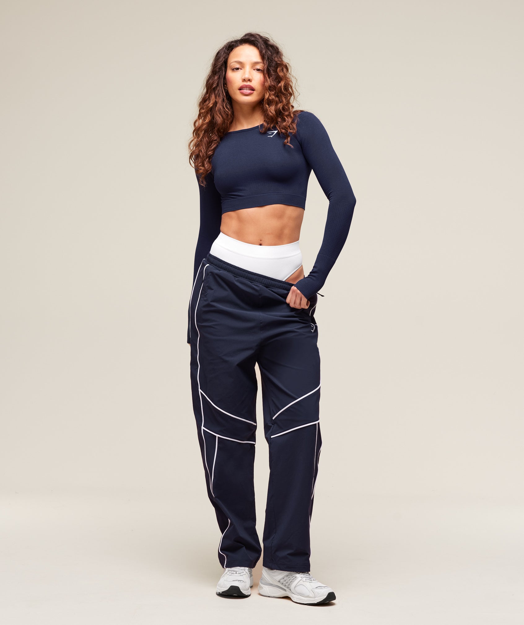 Women's Gymshark Vital Crop Top Heavy Blue Marl