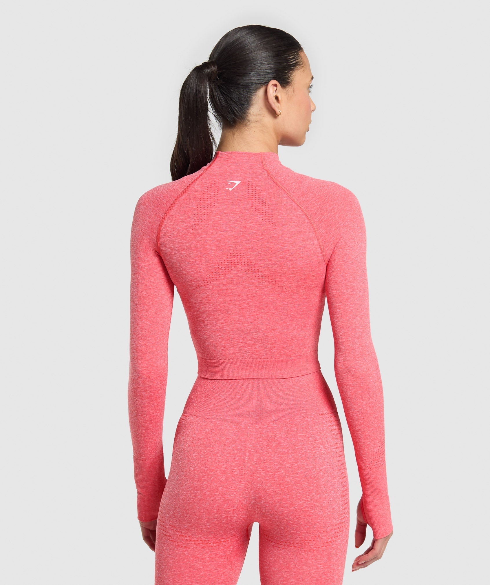 Women's Gymshark Vital Seamless Midi Zip 2.0 Pullover Coral Red