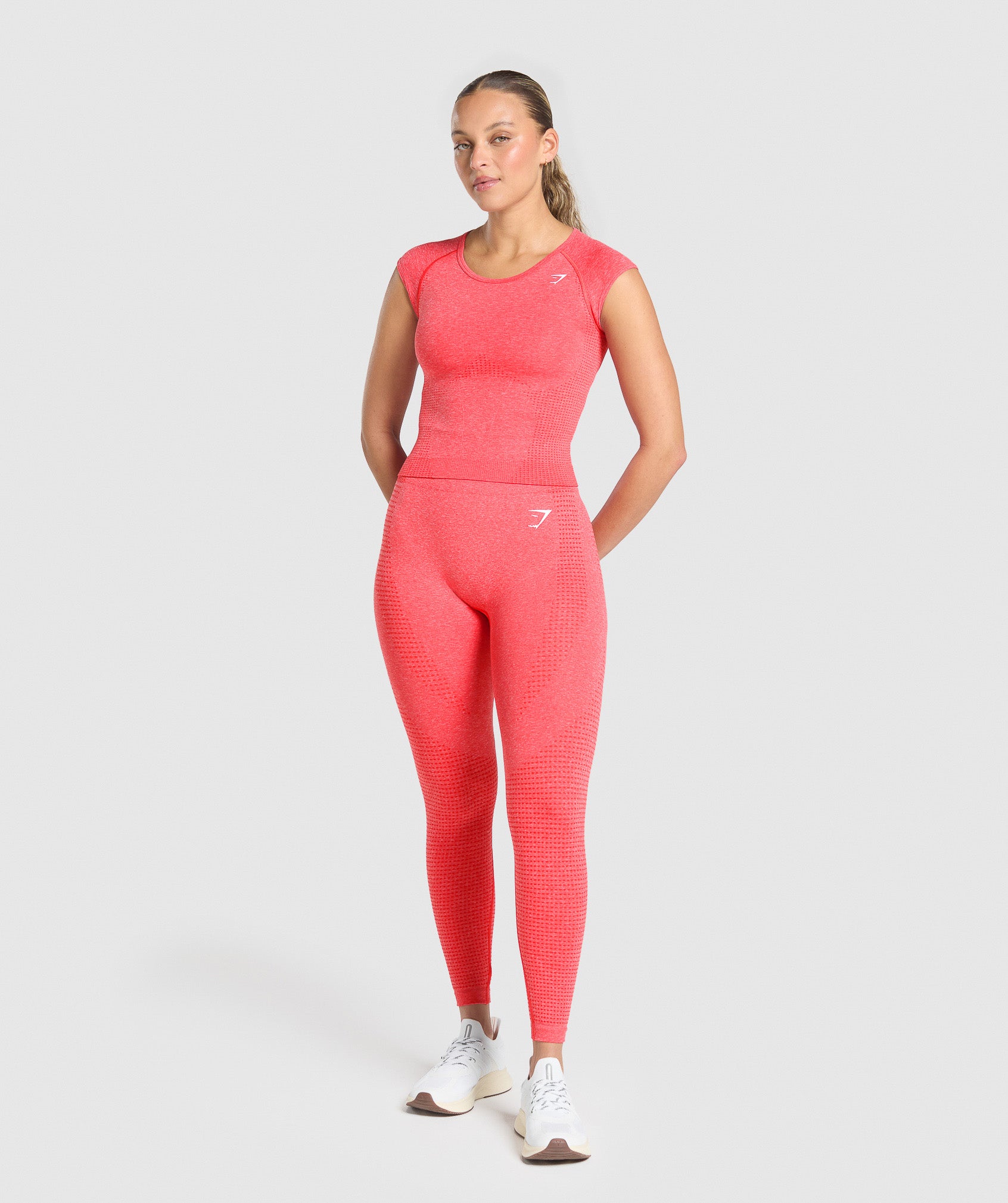 Women's Gymshark Vital Scoop Neck Top Coral Red Marl