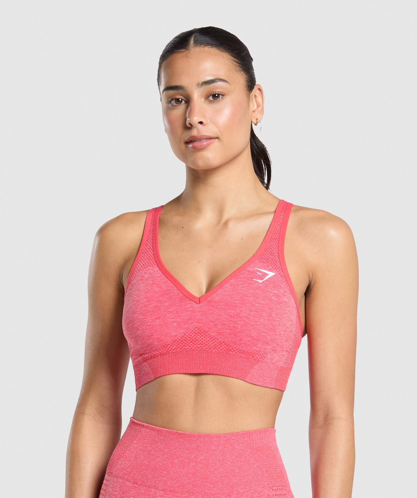 Women's Gymshark Vital V Neck Sports Bra Coral Red