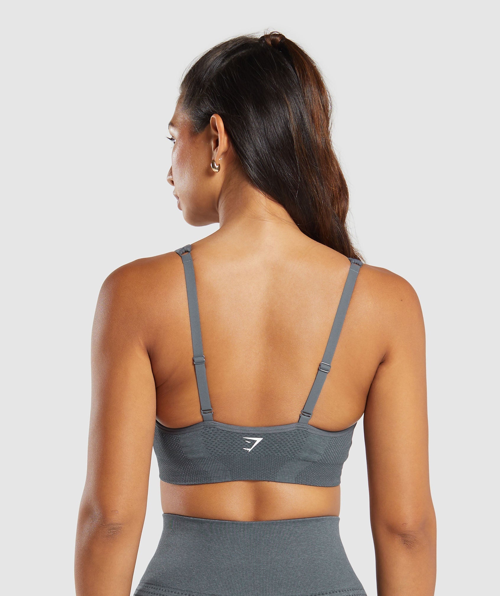 Women's Gymshark Vital V Neck Sports Bra Strong Grey Marl