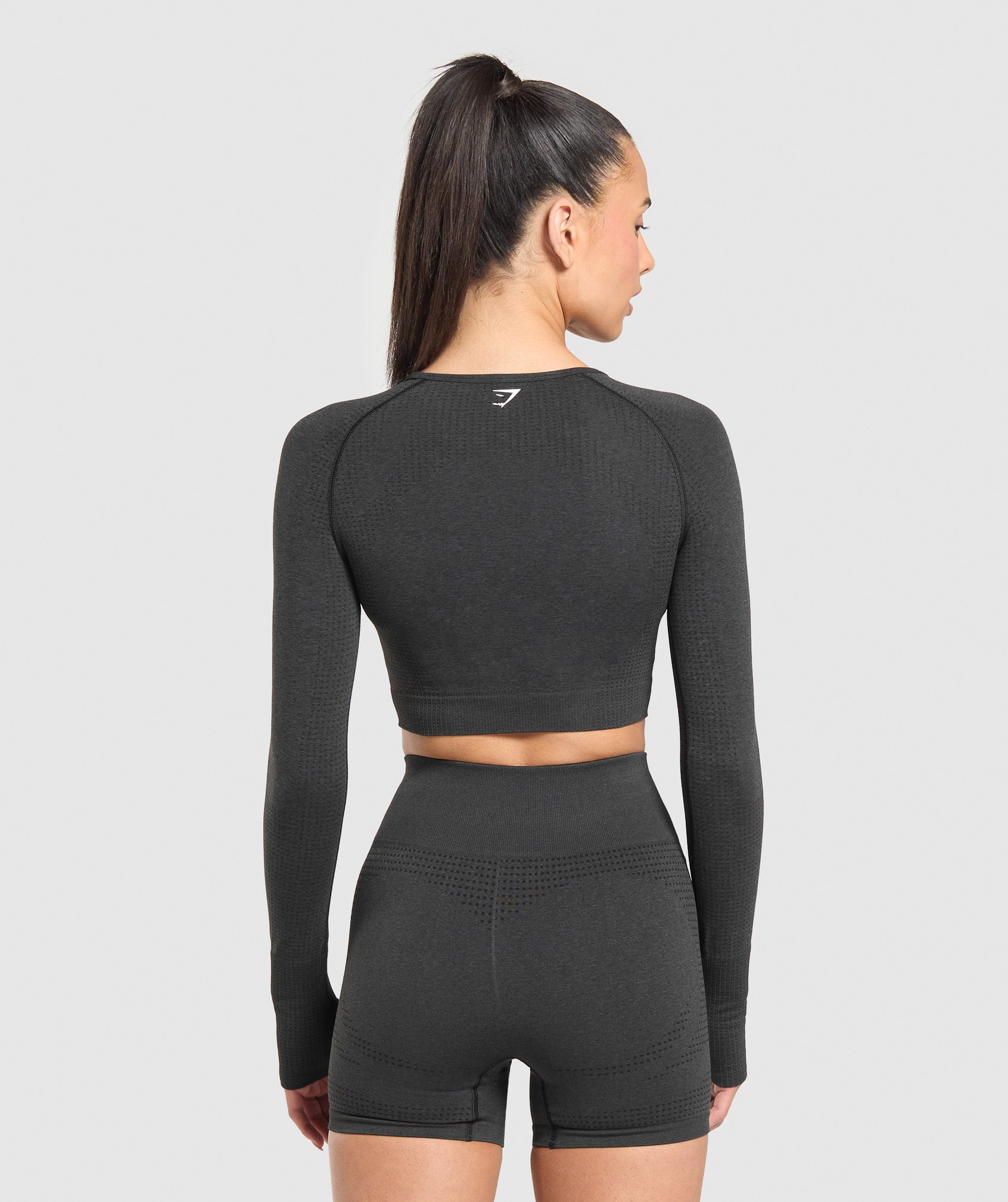 Women's Gymshark Vital Crop Top Black Marl