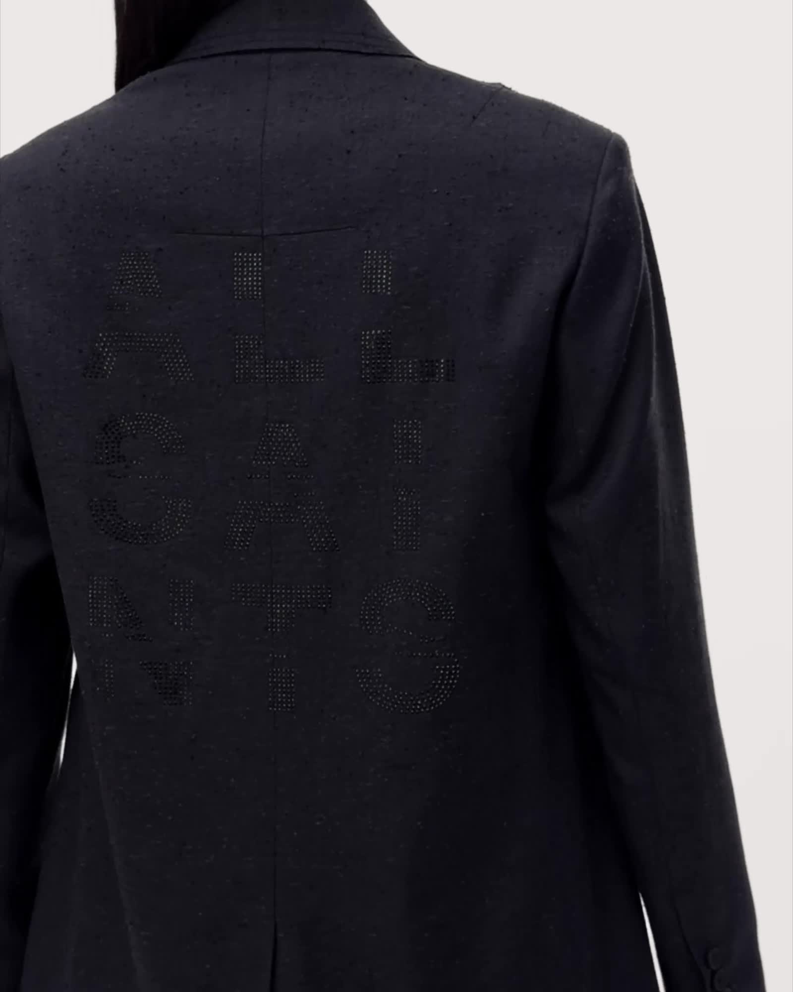 AllSaints Essie Single Breasted Blazer Women's Gunmetal Grey Women's