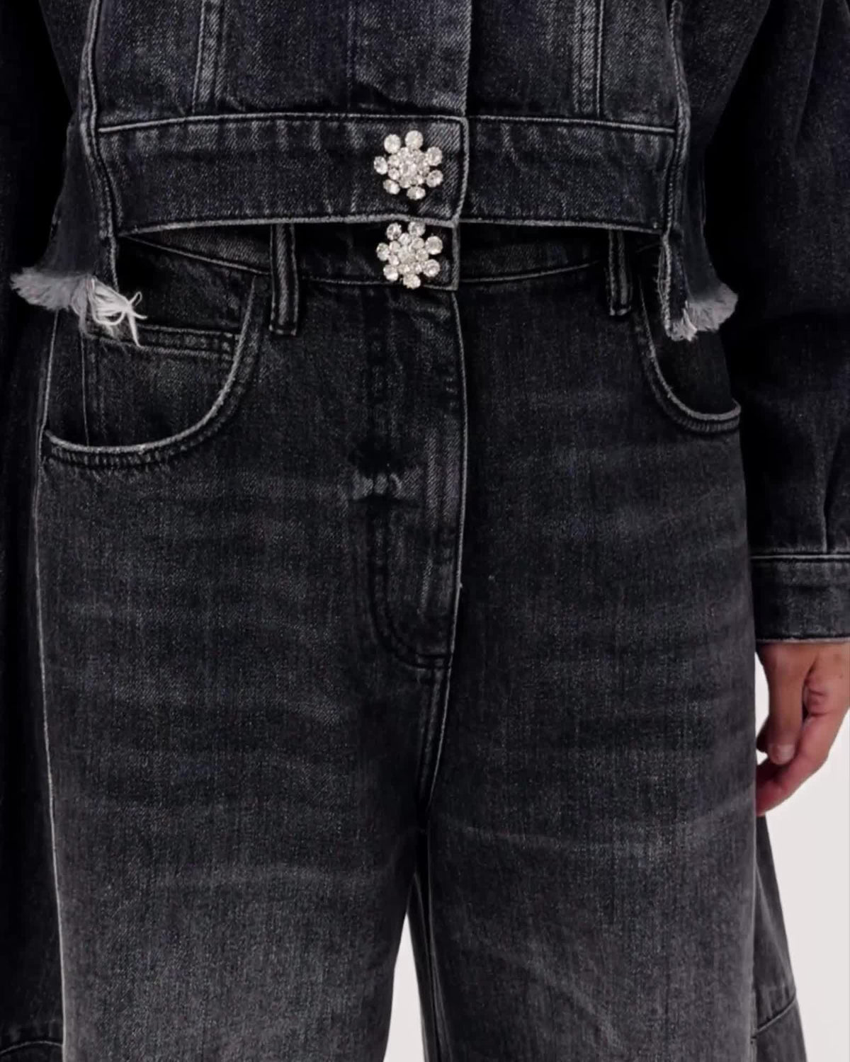 AllSaints Carter Barrel Denim Jeans Women's Washed Black Women's
