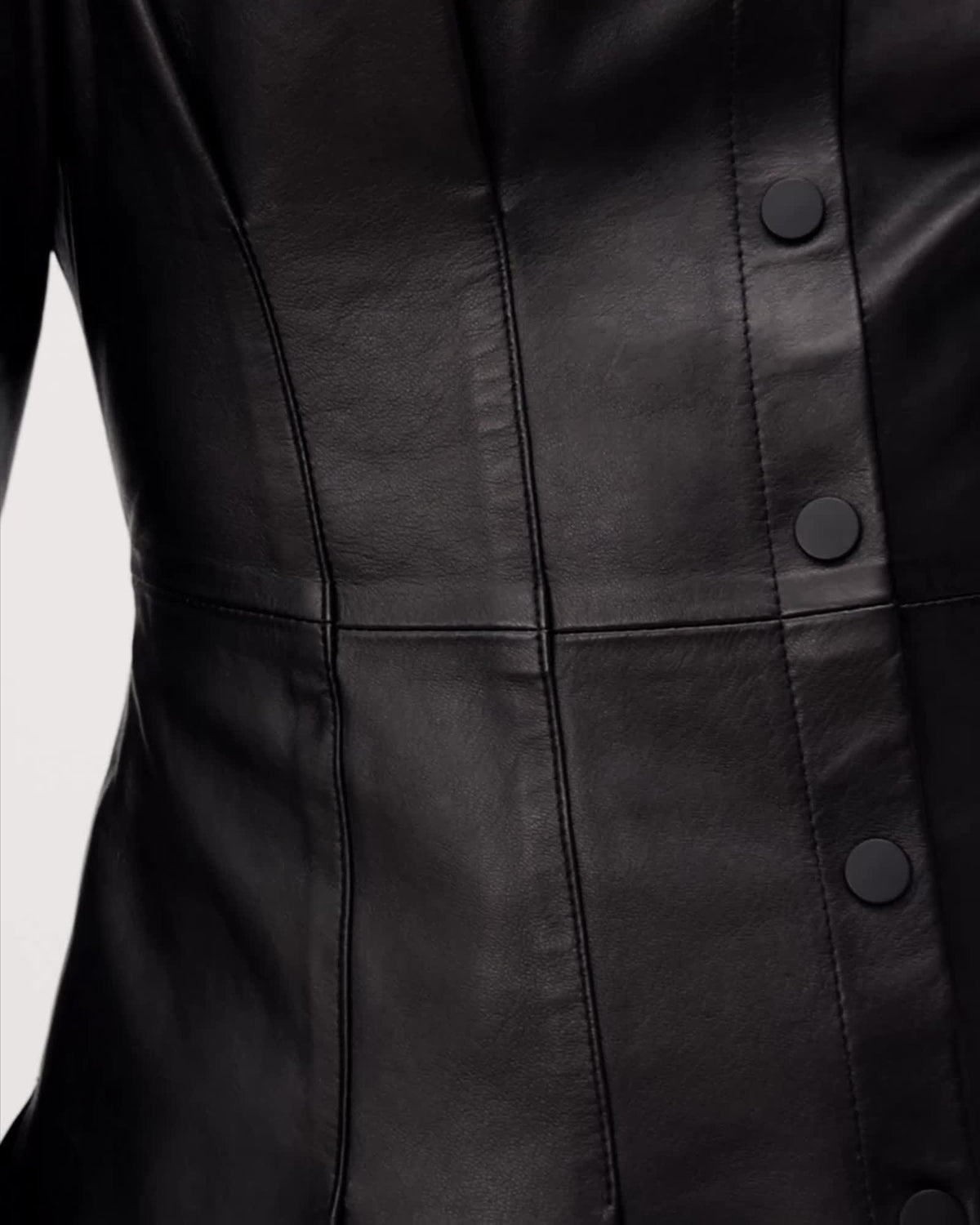 AllSaints Larson Leather Pleated Shirt Women's Black Women's